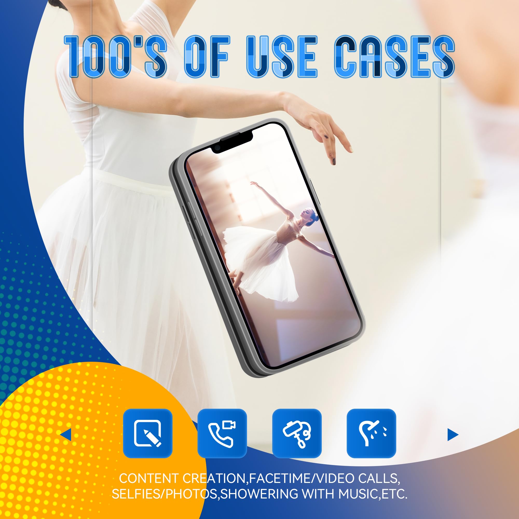 Sticky Silicone Phone Grip Holder - Universal Adhesive Mount for iPhone & Android | Hands-Free Phone Stand for Selfies, Videos & Fidgeting | Light Blue Phone Accessory (Perfect for Driving, Cooking & Outdoor Activities)