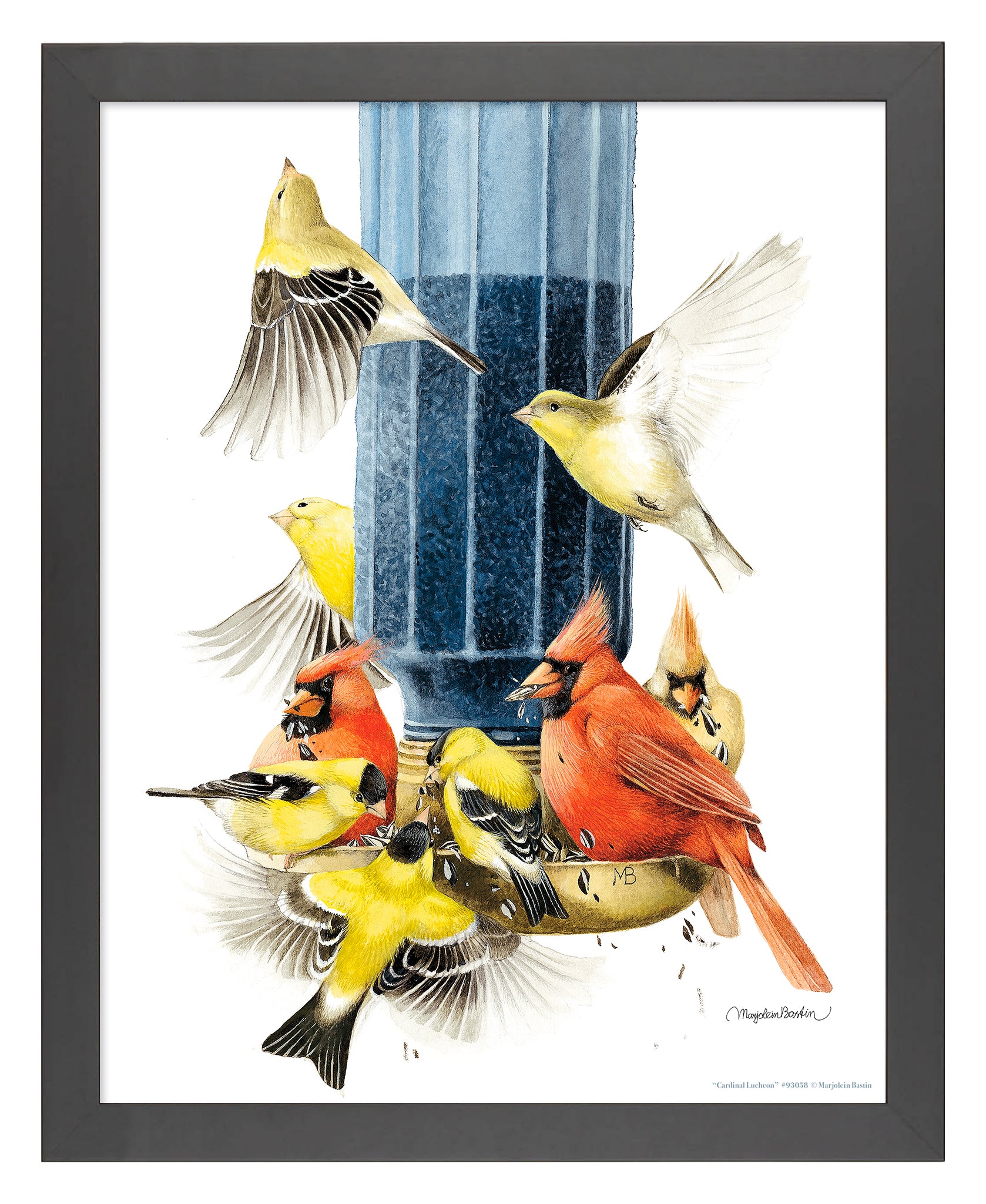 Cardinal Lunch Art Prints - Beautiful Bird Painting for Home & Office Decor - Perfect for Living Room, Bedroom, or Gift Giving