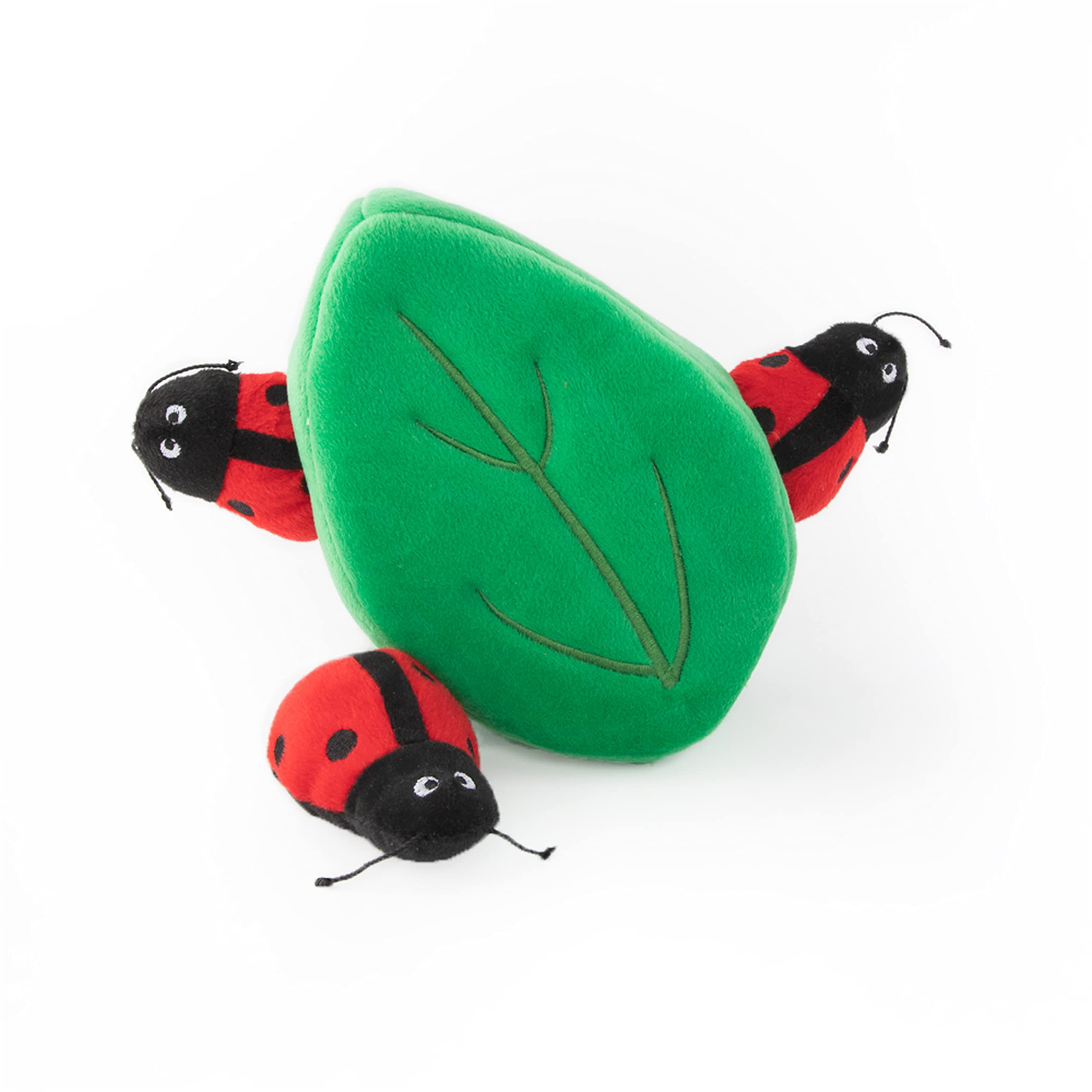 ZippyPaws Hide & Seek Interactive Dog Toys - Squeaky Burrow, Ladybug & Leaf Plush Puzzle Toys for Small & Medium Dogs - Fun Boredom Busters for Indoor Play & Training
