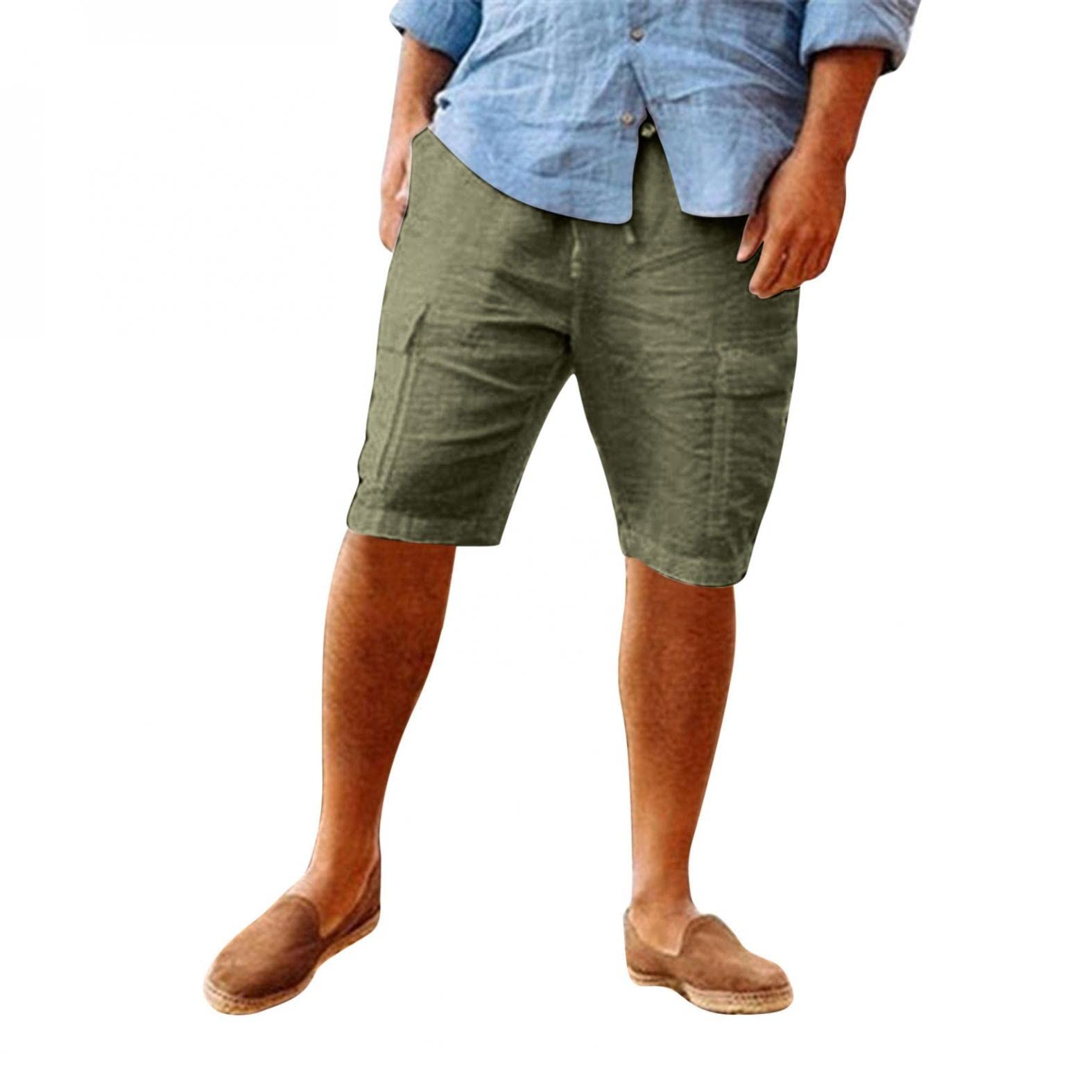 Men's Linen Shorts - Breathable Cotton Linen Casual & Workout Shorts for Gym, Yoga, Beach | Comfortable Summer Shorts for Men | Perfect Father's Day Gift for Outdoor Activities & Relaxation