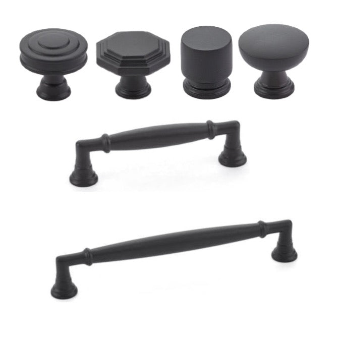Premium Matte Black Cabinet Knobs and Drawer Pulls - Modern Hardware for Kitchen, Bathroom & Furniture (Set of 10) - Easy Installation & Durable Finish