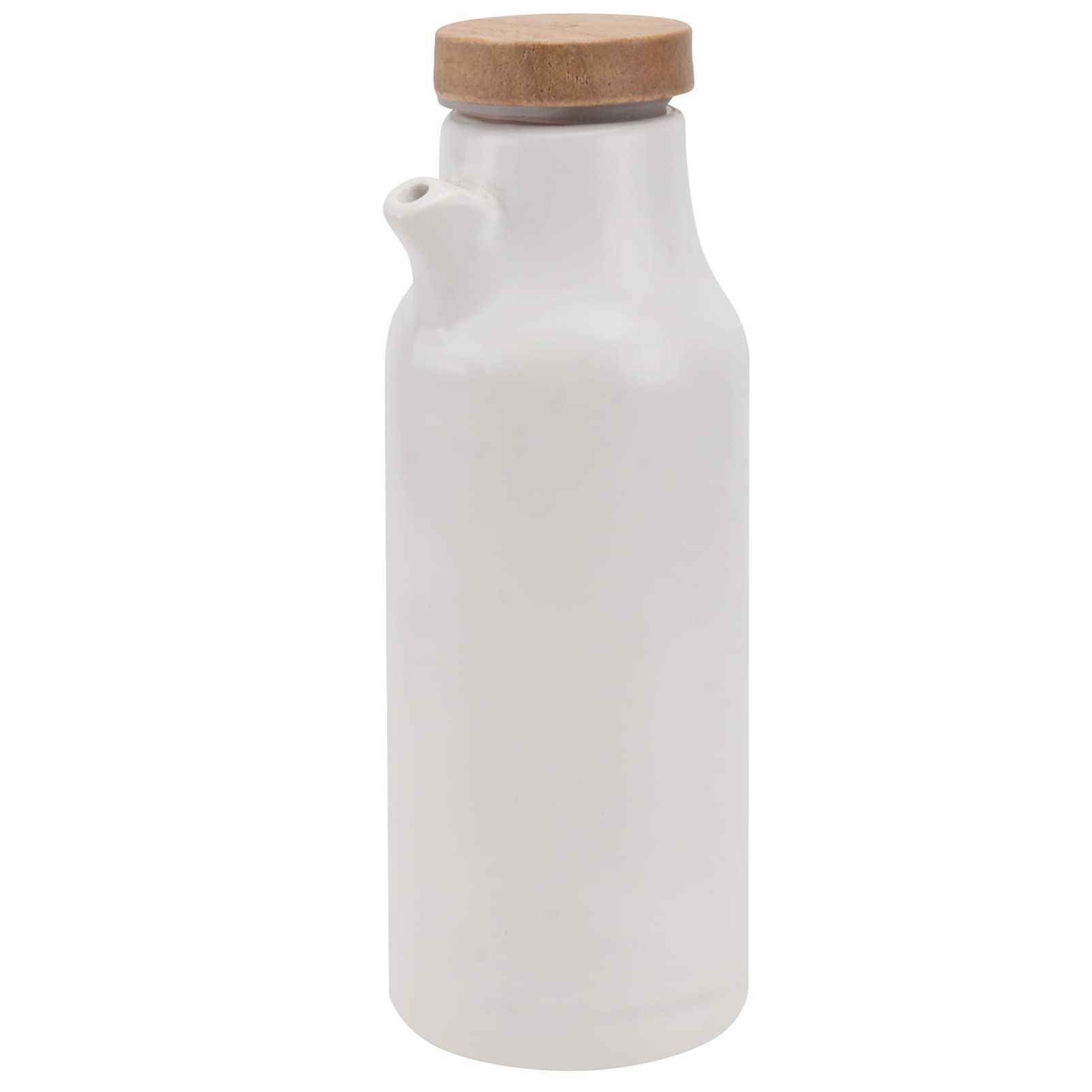 DOITOOL Premium Ceramic Oil Dispenser Bottle for Olive Oil, Soy Sauce & Vinegar - Elegant Kitchen Cruet for Liquid Condiments - Perfect for Cooking, Salad Dressing & Home Use (White)