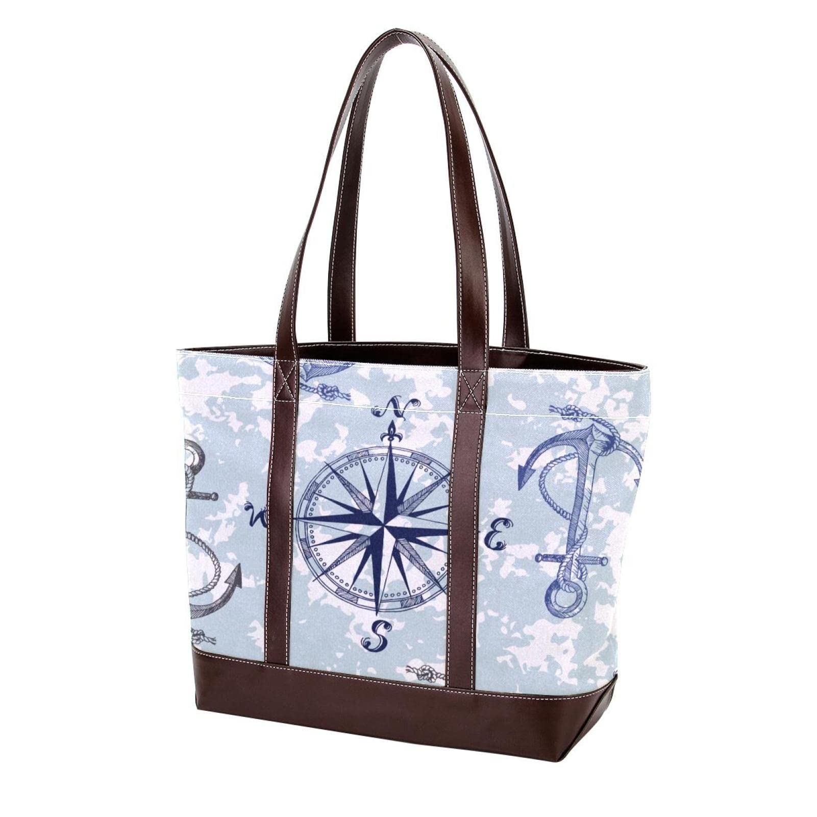 Floral Print Tote Bags for Women - Large Leather Canvas Shoulder Bags, Top Handle Satchel & Hobo Purses - Perfect for Work, Travel, Shopping & Beach Days