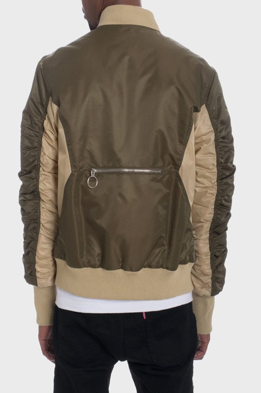 Two-Tone Color Block Bomber Jacket for Men & Women - Stylish Lightweight Windbreaker for Casual Wear, Street Fashion & Outdoor Activities