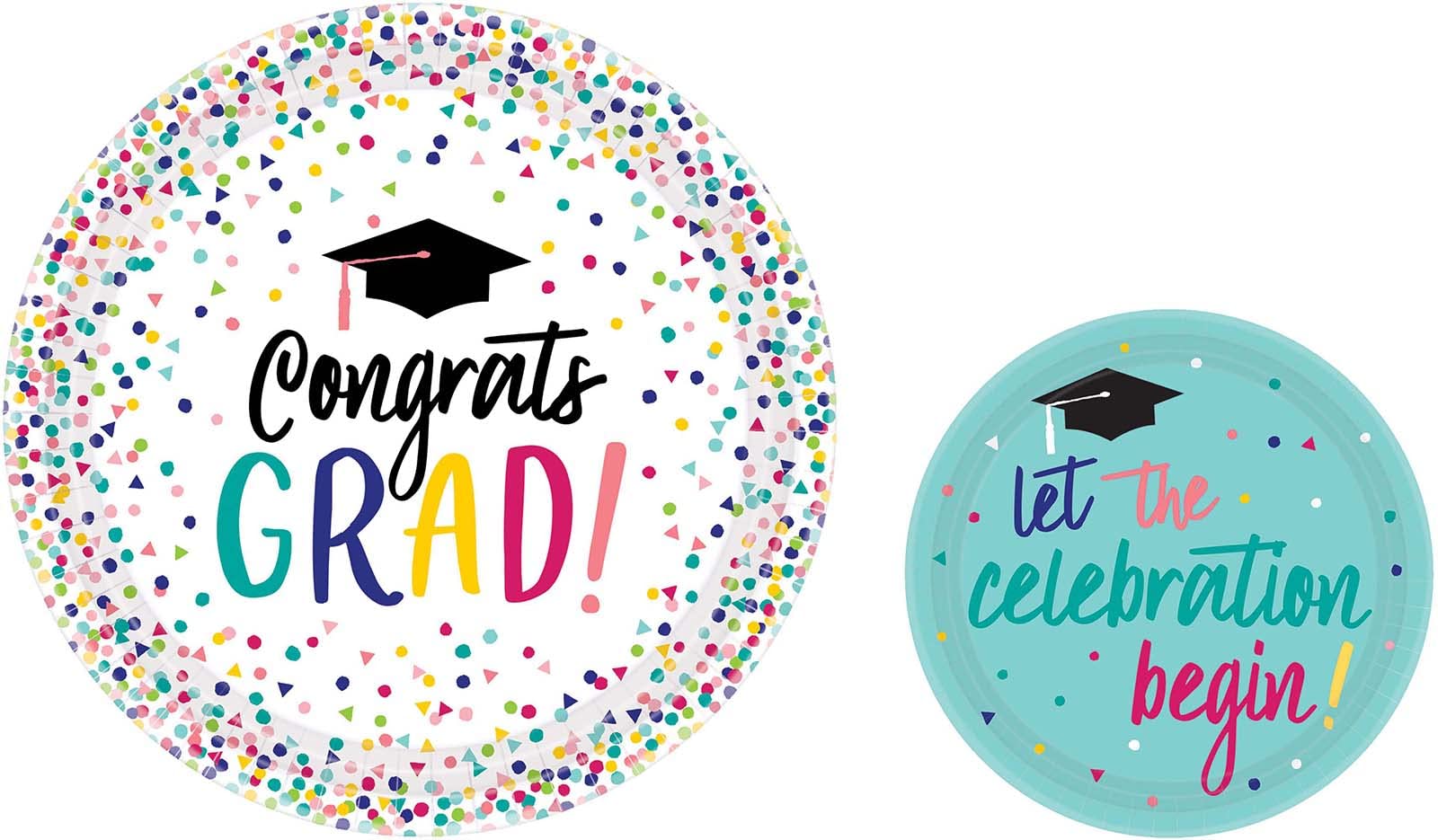 Graduation Party Supplies Set - 16-Pack Disposable Paper Plates, Banner, Napkins & Cups | Congrats Grad Decorations for Graduation Ceremony, Party & Celebration