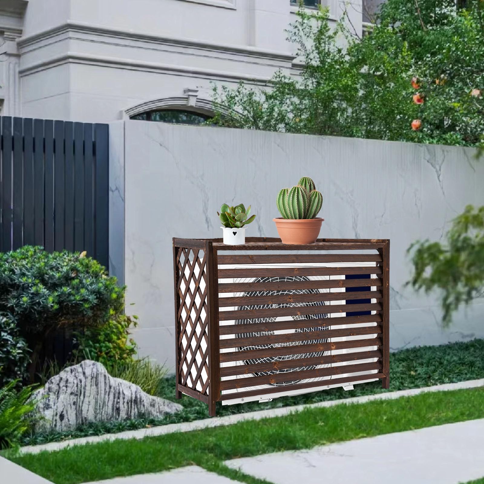 AC Fence Privacy Screen - Durable Outdoor Air Conditioner Cover to Hide & Protect AC Unit - Perfect for Garden, Yard, Pool, Balcony & Patio Privacy