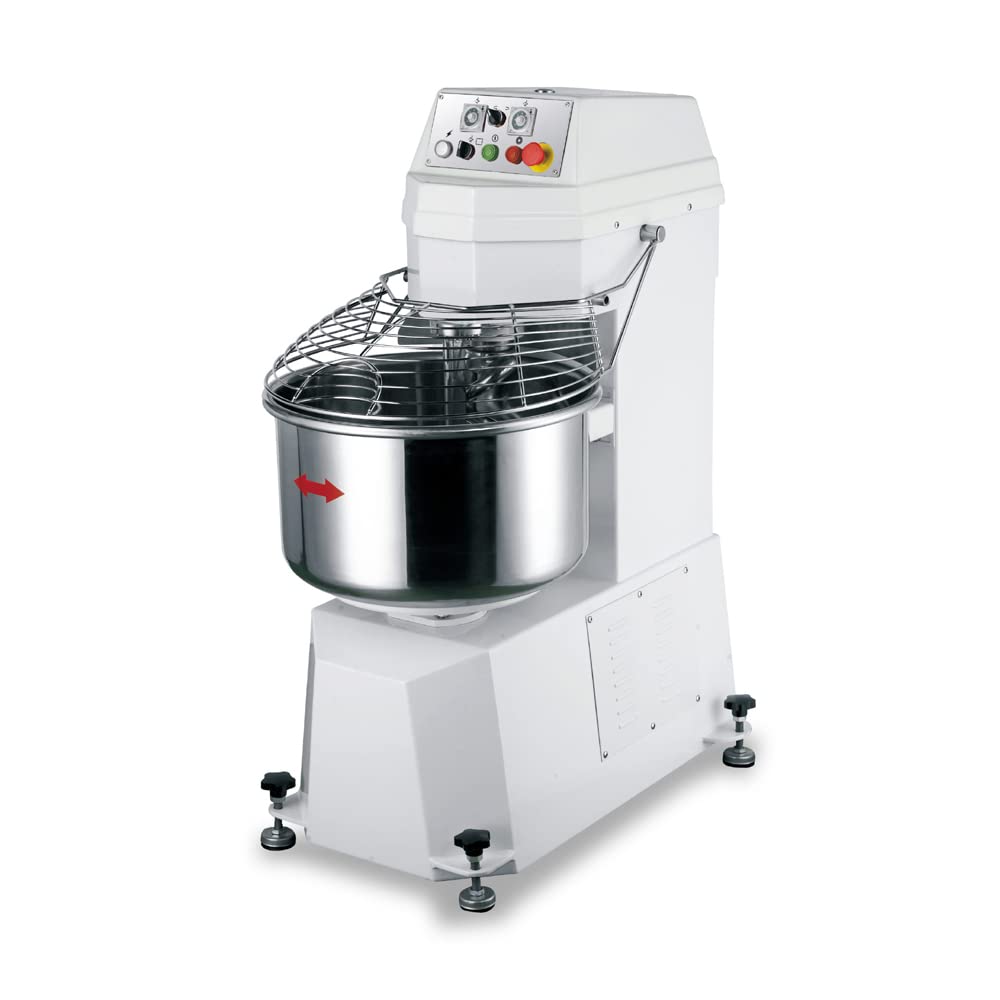 LR GM25B Commercial Spiral Dough Mixer - 25L Capacity, Heavy Duty Stainless Steel Dough Kneader for Bakeries, Pizza Restaurants & Pastry Shops - Perfect for Bread, Pizza Dough & Pastry Making