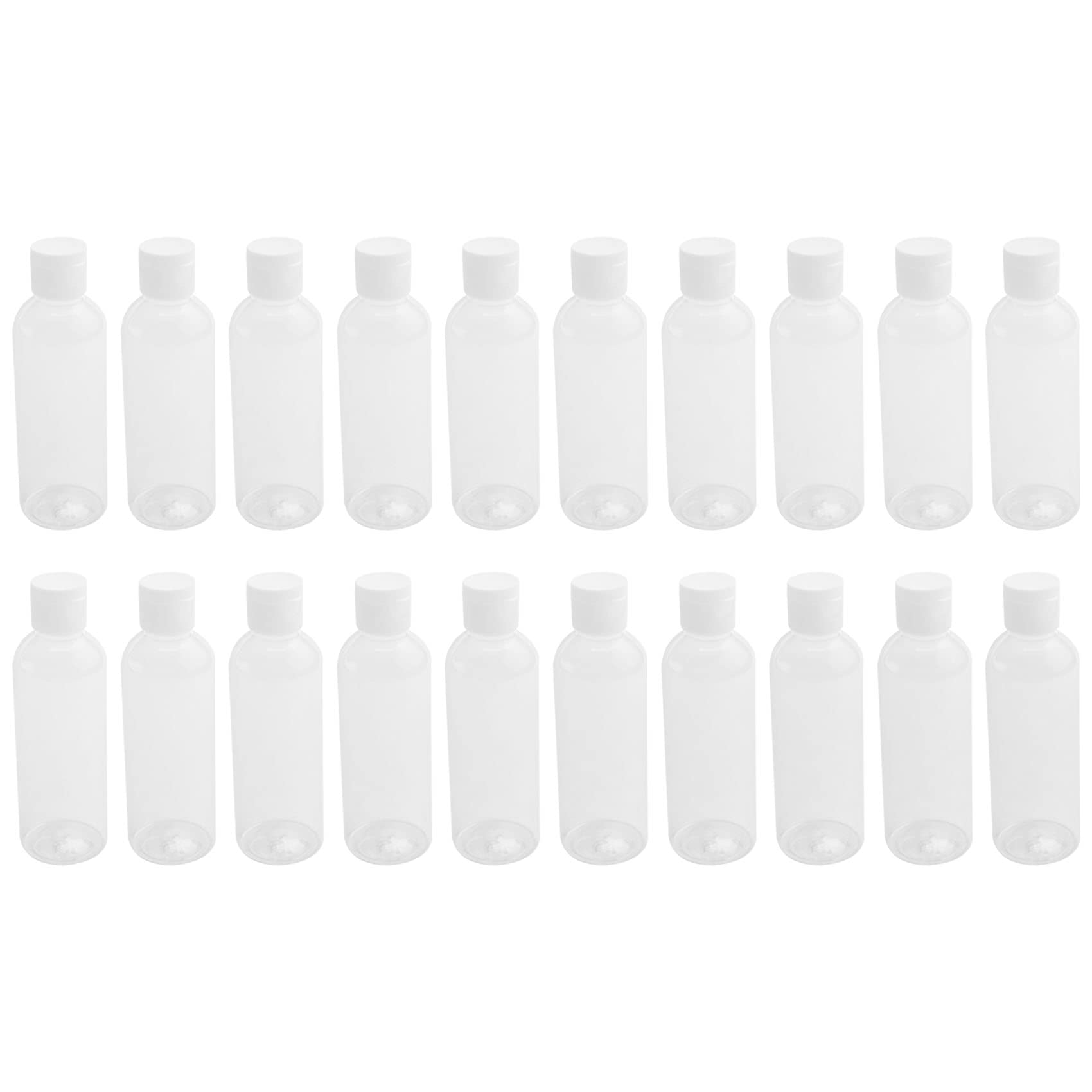 Graootoly 20 Pack 100ml Travel Shampoo Bottles - Leak Proof Refillable Plastic Containers for Cosmetics, Lotion & Toiletries | Perfect for Airplane Carry On, Gym, Vacation & Camping Trips