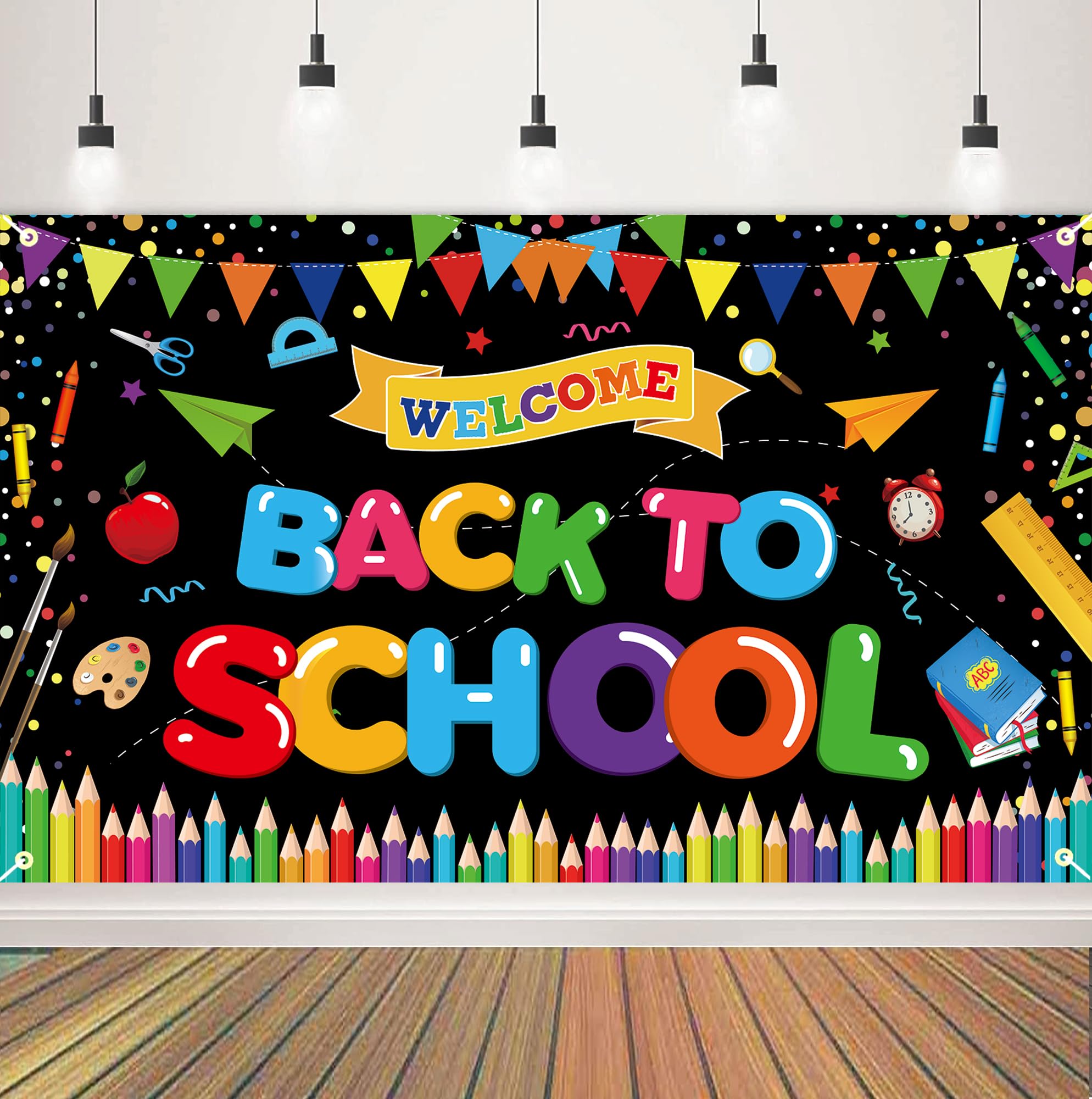 Back to School Decorations - Welcome Back to School Banner & Kindergarten Classroom Supplies | Large Size Backdrop Poster for Classroom Door, Bulletin Board & First Day of School Decor