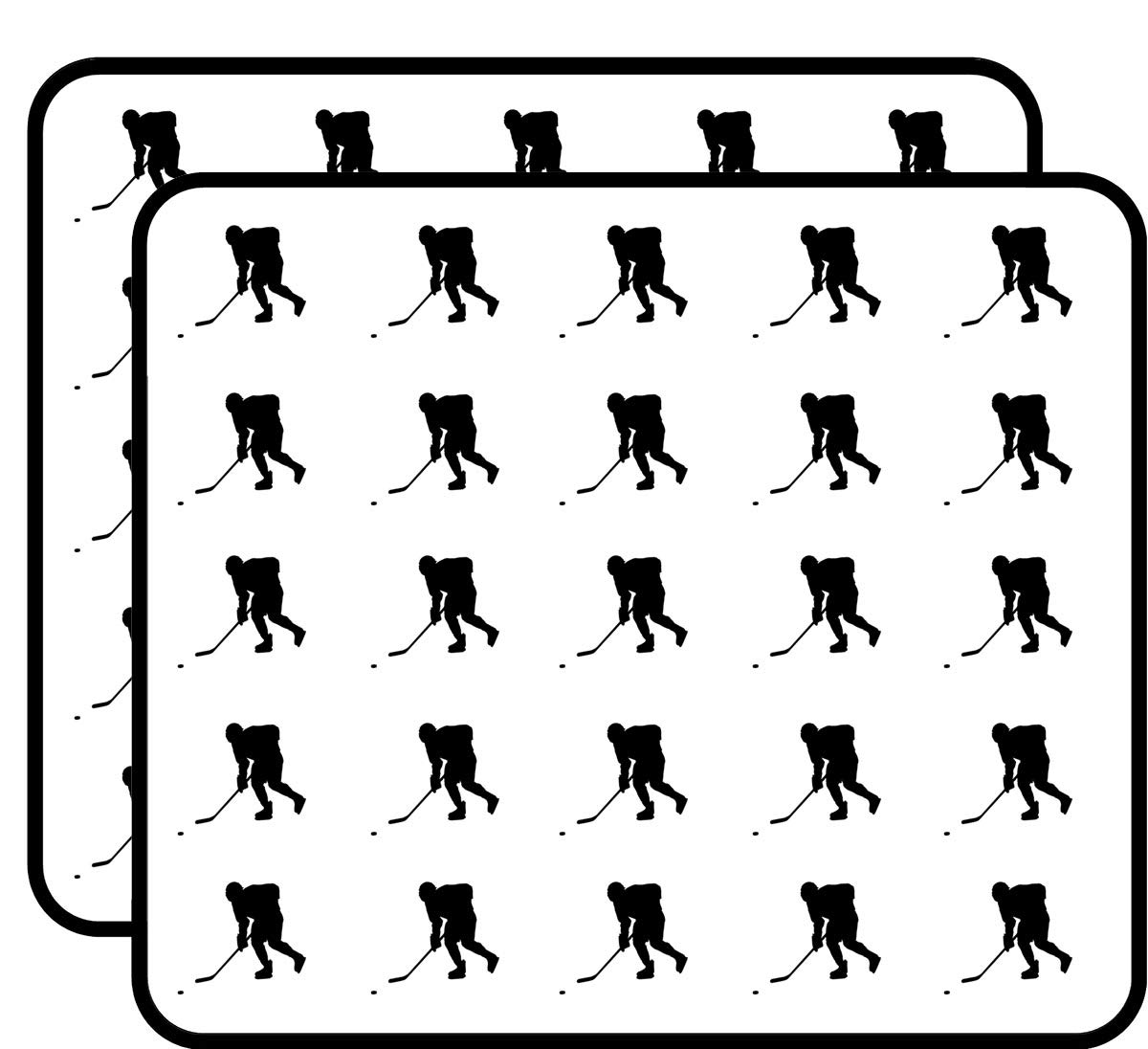 Hockey Player Skating to The Puck Sticker Pack - 50 Pcs for Scrapbooking, DIY Crafts, Bullet Journals, Calendars & Kids Art Projects - Perfect for Sports Lovers, School Projects & Decorative Albums