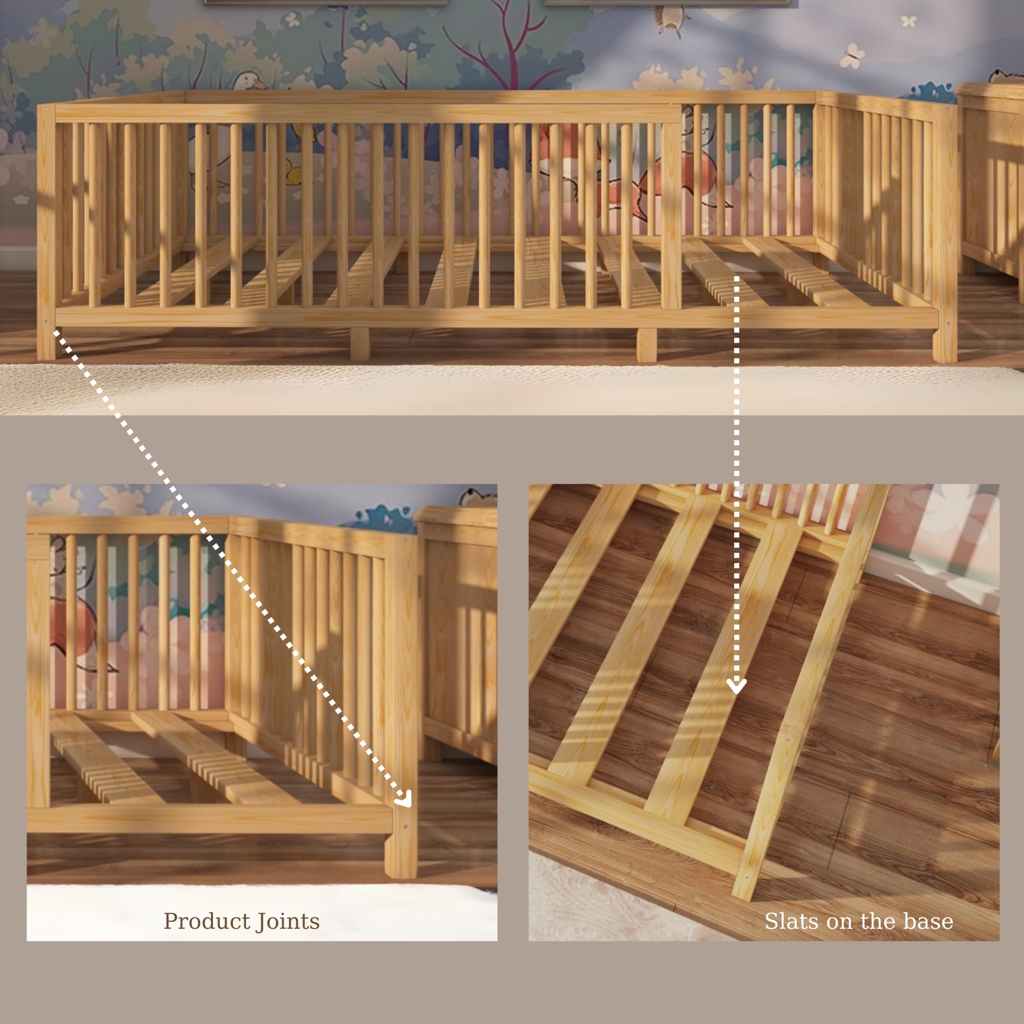 Montessori Floor Bed for Toddlers - Full Size 54.3