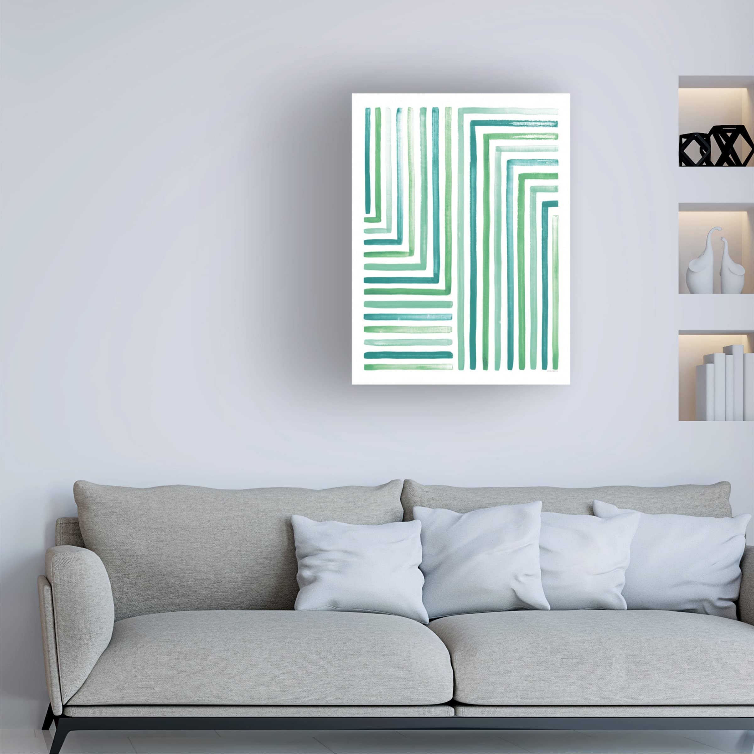 Laura Marshall 'Sea Glass Sunset III' Canvas Wall Art Print - 35x47 Inches, Coastal Beach Decor for Living Room, Bedroom & Office