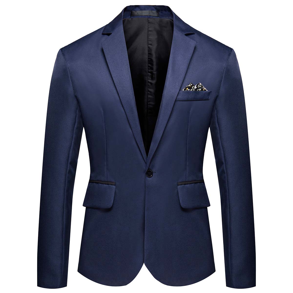 Slim Fit Men's Casual Suit Jacket - Lightweight Blazer Coat for Business & Office Wear - Navy Blue Formal Attire for Weddings, Parties & Special Occasions