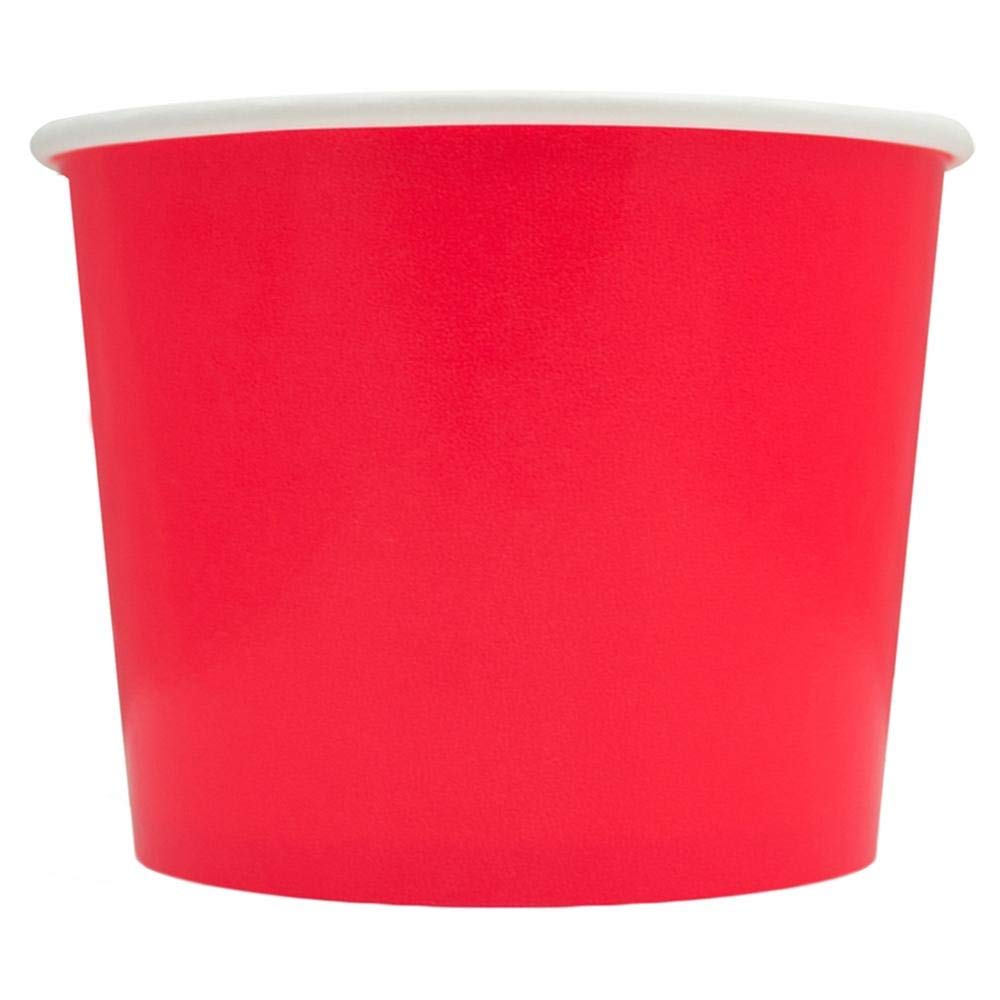 UNIQ 1,000 Count Red Disposable Ice Cream Bowls - 12 oz Paper Ice Cream Cups for Hot & Cold Foods - Bulk Ice Cream Bar Supplies for Frozen Desserts, Parties & Catering