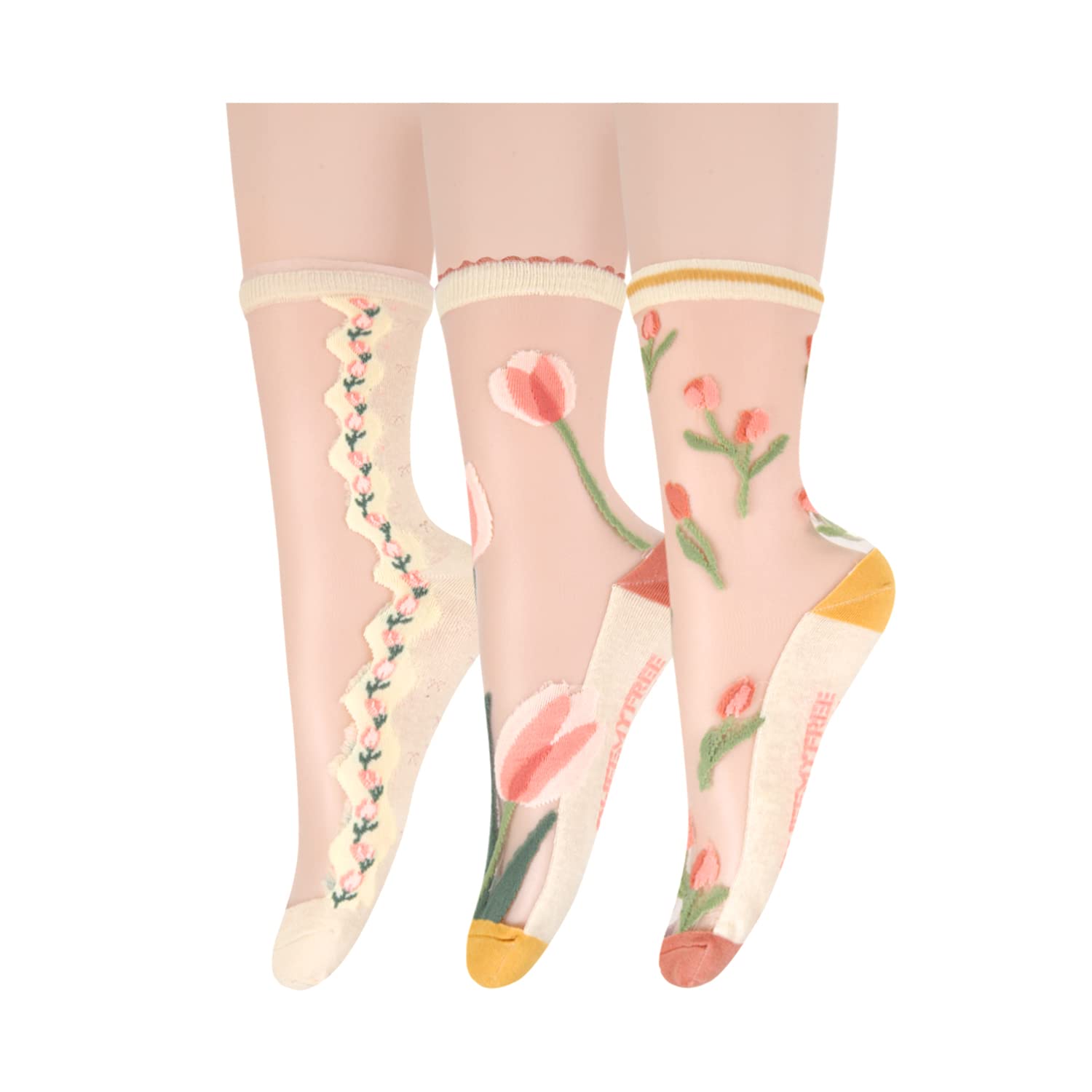 Suluia Women's Black & White Sheer Socks - Thin Transparent Mesh Nylon Crew Socks with Elastic Comfort - Perfect for Summer, Gifts, Office Wear, and Casual Outfits