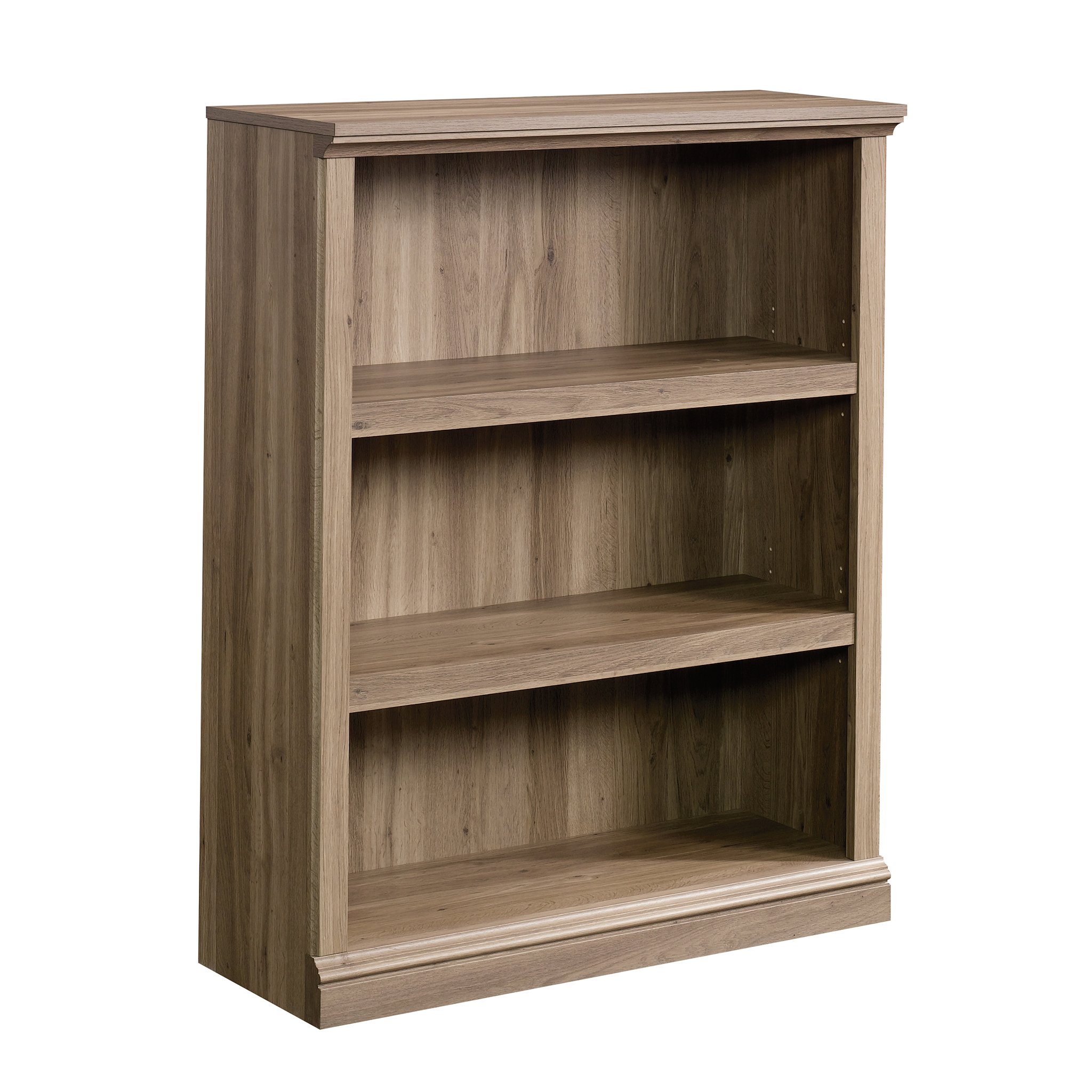 Sauder Barrister Lane 3-Shelf Cubby Bookcase - Storage & Display Bookshelf in Salt Oak Finish | Perfect for Home Office, Living Room & Library Organization