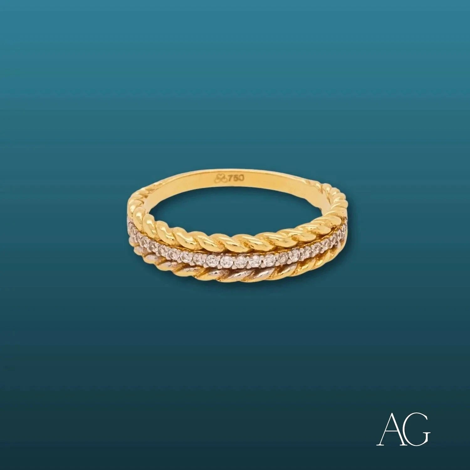 18K Gold Plated Wrap Ring with White CZ Stones - Elegant Stackable Jewelry for Women, Perfect for Weddings, Parties & Everyday Wear