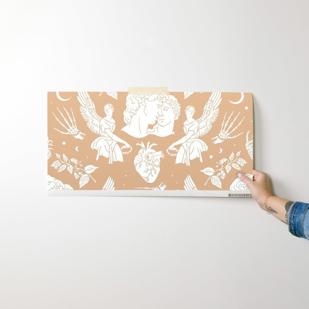 Peel & Stick Removable Wallpaper Swatch - Anatomy Love Elegant Romantic Greek Valentine's Day Custom Wallpaper by Spoonflower | Perfect for Bedroom, Nursery, Home Office & DIY Decor