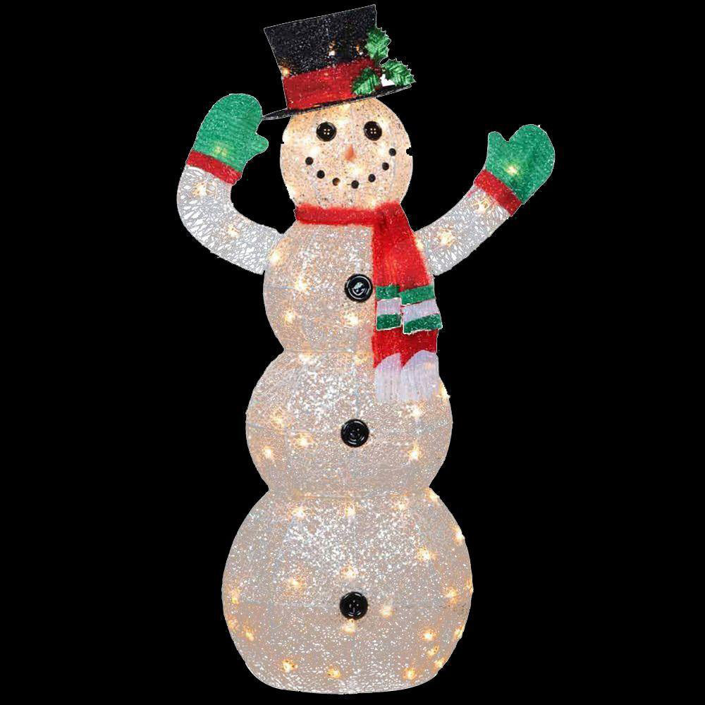 48-Piece Crystal Snowman Sculpture with 70 Clear LED Lights - Elegant Holiday Decor for Christmas Tree, Home, Office & Winter Wedding Centerpiece