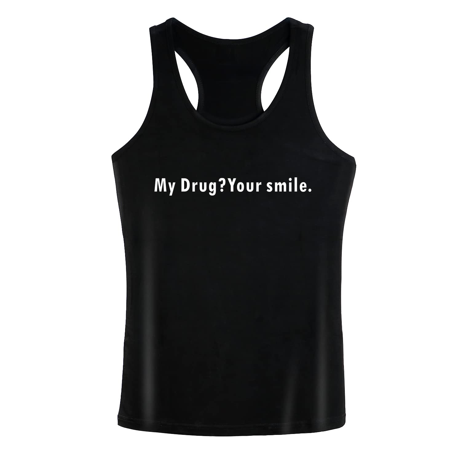 Funny Workout Tank Tops for Women - Your Smile Racerback Gym Sleeveless Shirts | Comfortable & Breathable Fitness Tops for Yoga, Running & Gym