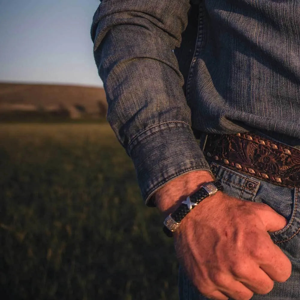 Strength Multiplied Leather Bracelet for Men - Durable & Stylish Handmade Bracelet for Fitness, Gym, and Everyday Wear