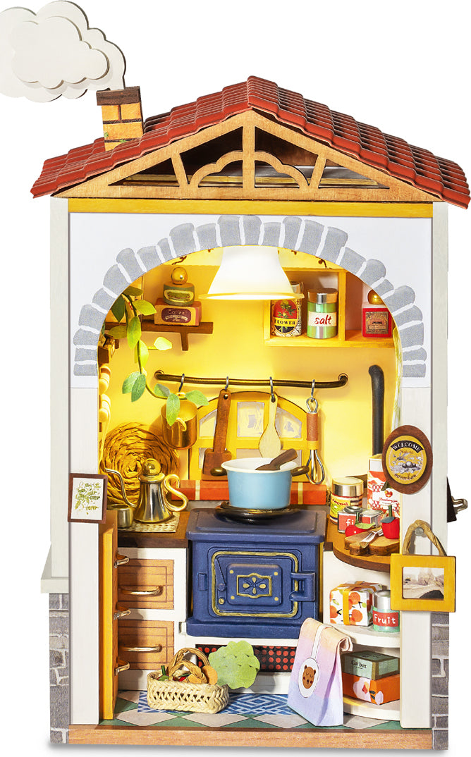 Flavor Kitchen Model Kit - DIY Miniature Cooking Set for Kids & Adults - Perfect for Home Decor, Gift Giving & Educational Play