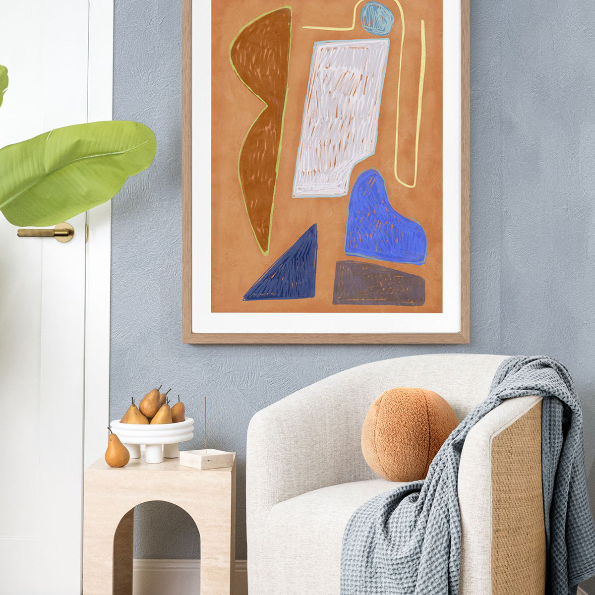 Desert Geo I Portrait Art Print - Modern Wall Decor for Living Room, Bedroom & Office | Framed Canvas Painting for Home & Office Decor