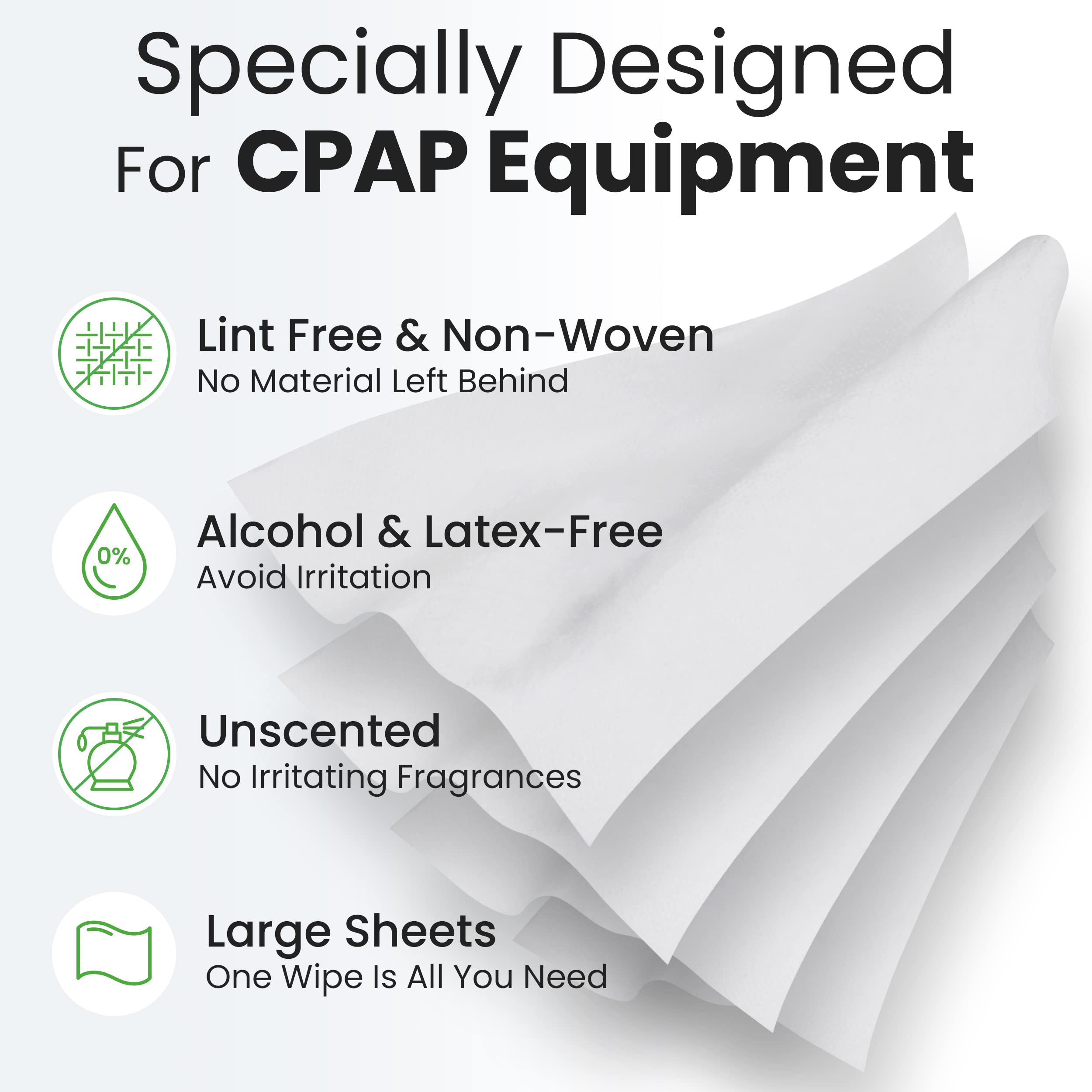 CareTouch Unscented CPAP Cleaning Wipes - 210 Count (3x70) for CPAP Mask Care
