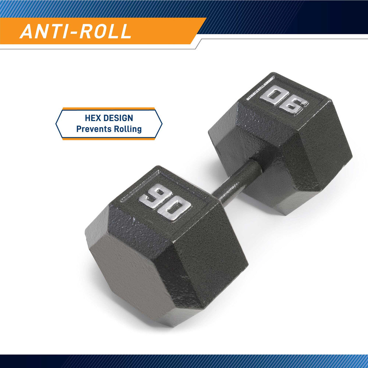 Marcy 90lb Hex Dumbbell Set - Heavy Duty Cast Iron Weight for Strength Training, Home Gym & CrossFit Workouts | Perfect for Muscle Building, Powerlifting & Fitness Enthusiasts