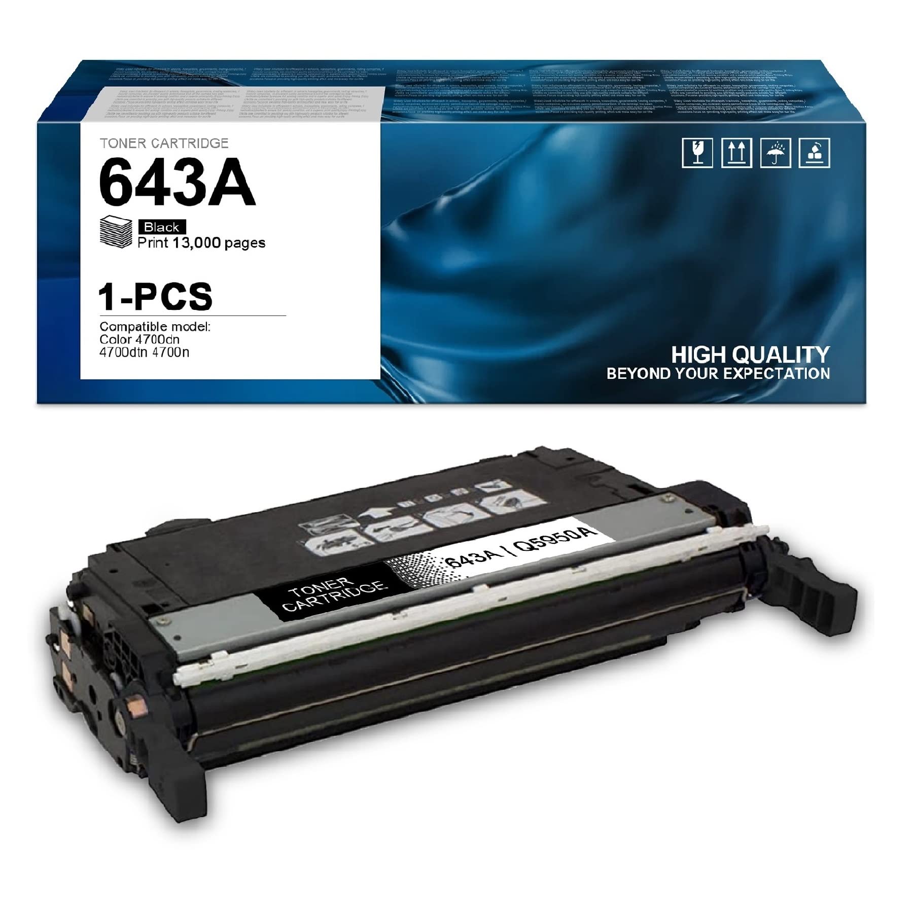 MITOCOLOR High Yield Toner Cartridge Replacement for HP Color LaserJet 4700 4700dn 4700dtn 4700n 4700ph+ Printers | Compatible with 643A Q5950A | Black 1-Pack | Perfect for Office Printing & High Volume Documents