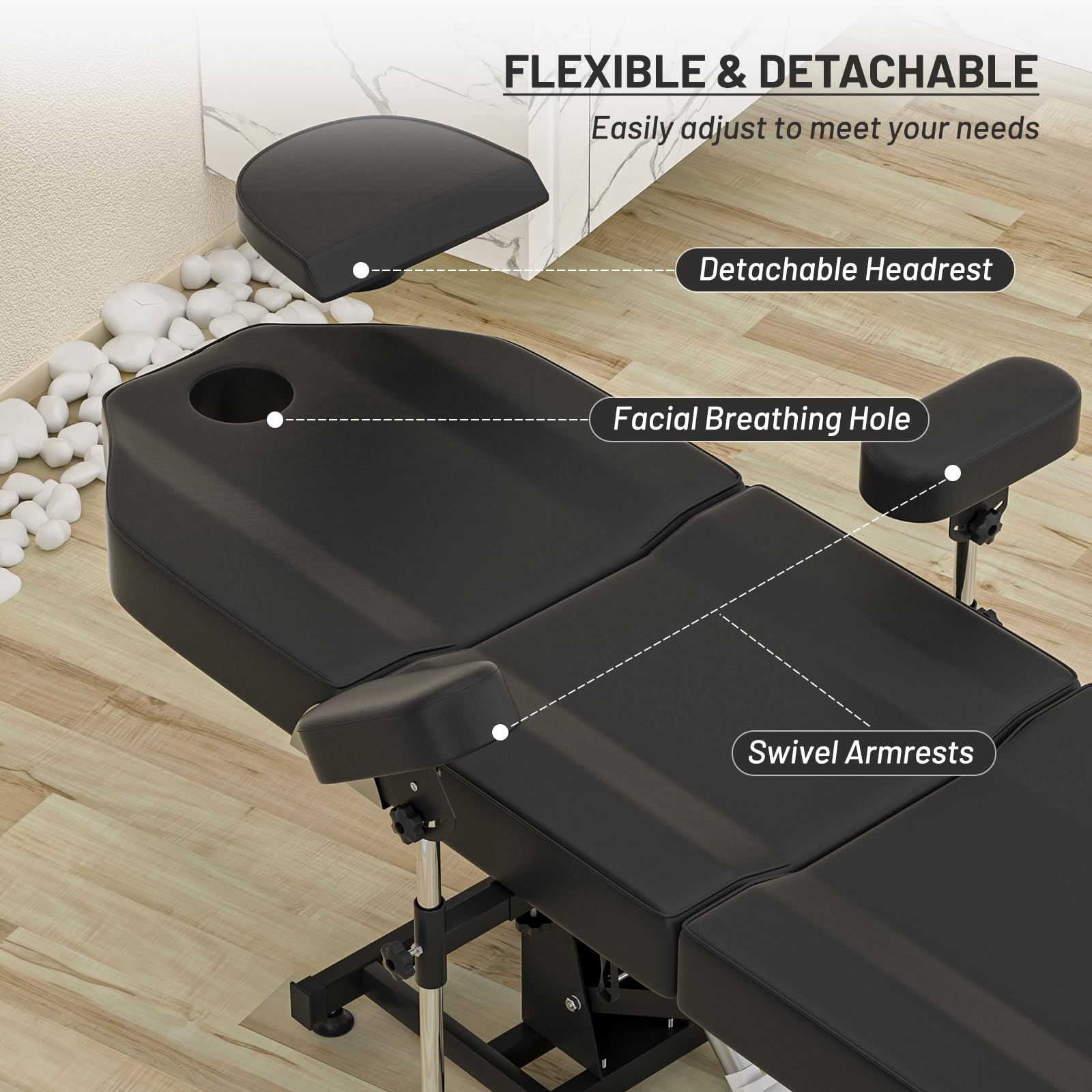 Professional Electric Tattoo Chair Bed with Motorized Height Adjustment - Esthetician Facial Bed for Beauty Spa, Massage Table for Lash Extensions - Perfect for Tattoo Studios, Beauty Salons & Spa Treatments