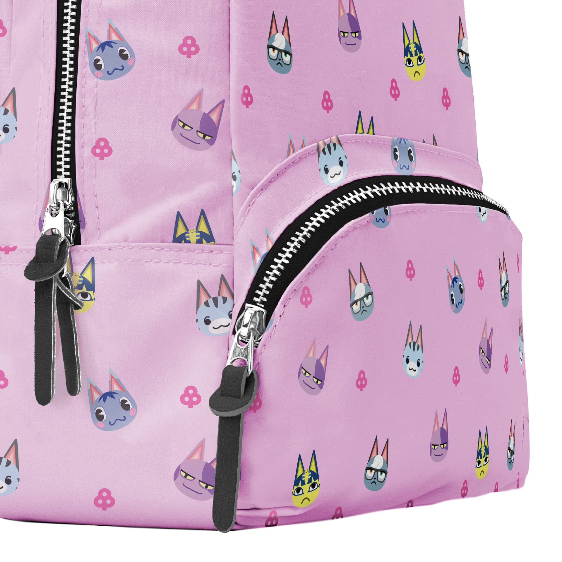 Animal Crossing Themed Mini Backpack - Small Travel Bag for Nintendo Switch & Accessories - Cute Tom Nook Quilted Design - Perfect for Gaming Conventions, School & Cosplay