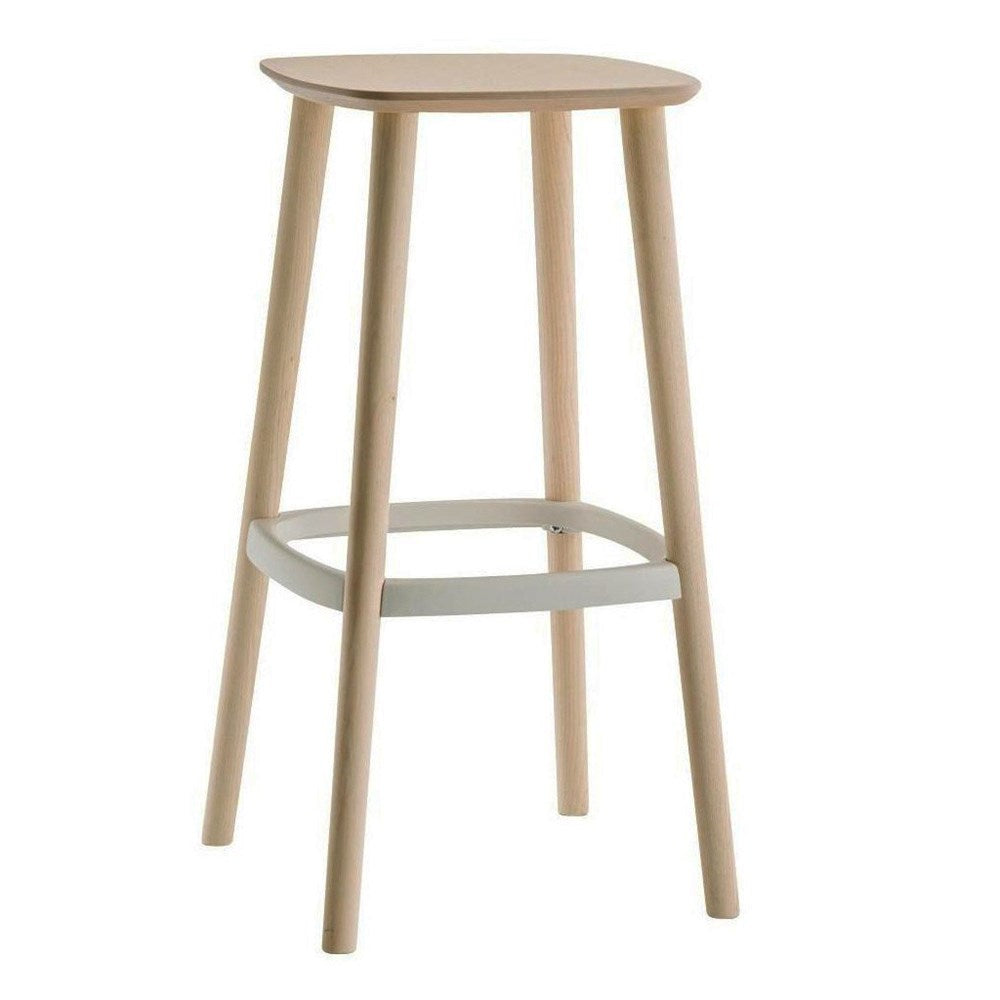 Babila Solid Wood Bar Stool - High Back Adjustable Height Kitchen Island Stool for Dining, Breakfast Nook & Home Decor