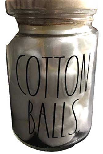 Rae Dunn by Magenta Glass Apothecary Jar with Cotton Balls - 5.5