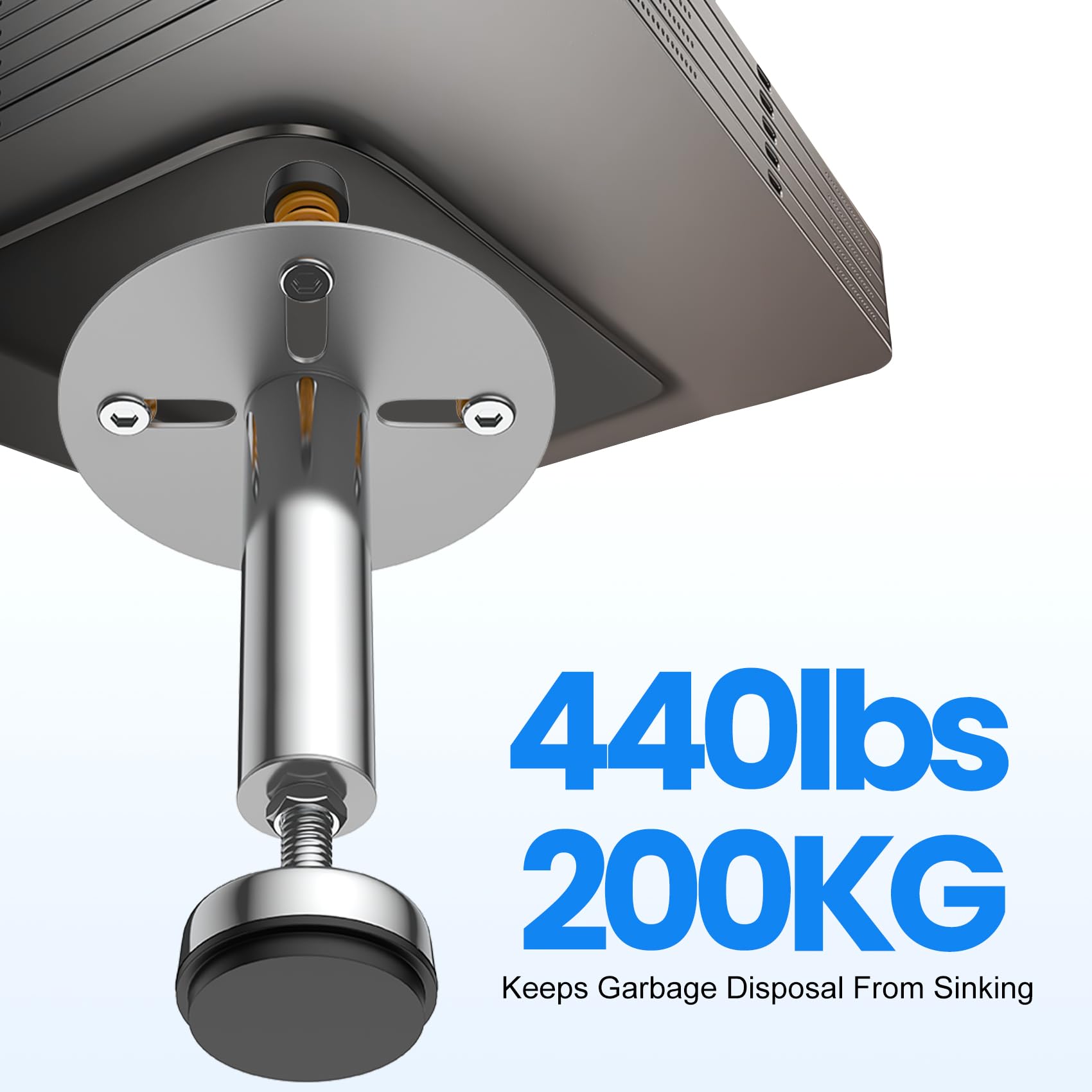 Adjustable Spring Shock Absorber Bracket for Garbage Disposal (7.48-10.62 inch/19-27cm) - Heavy Duty 440lbs Capacity, Stainless Steel Noise Reduction Kit - Perfect for Kitchen Sink, Dishwasher & Under Cabinet Installation