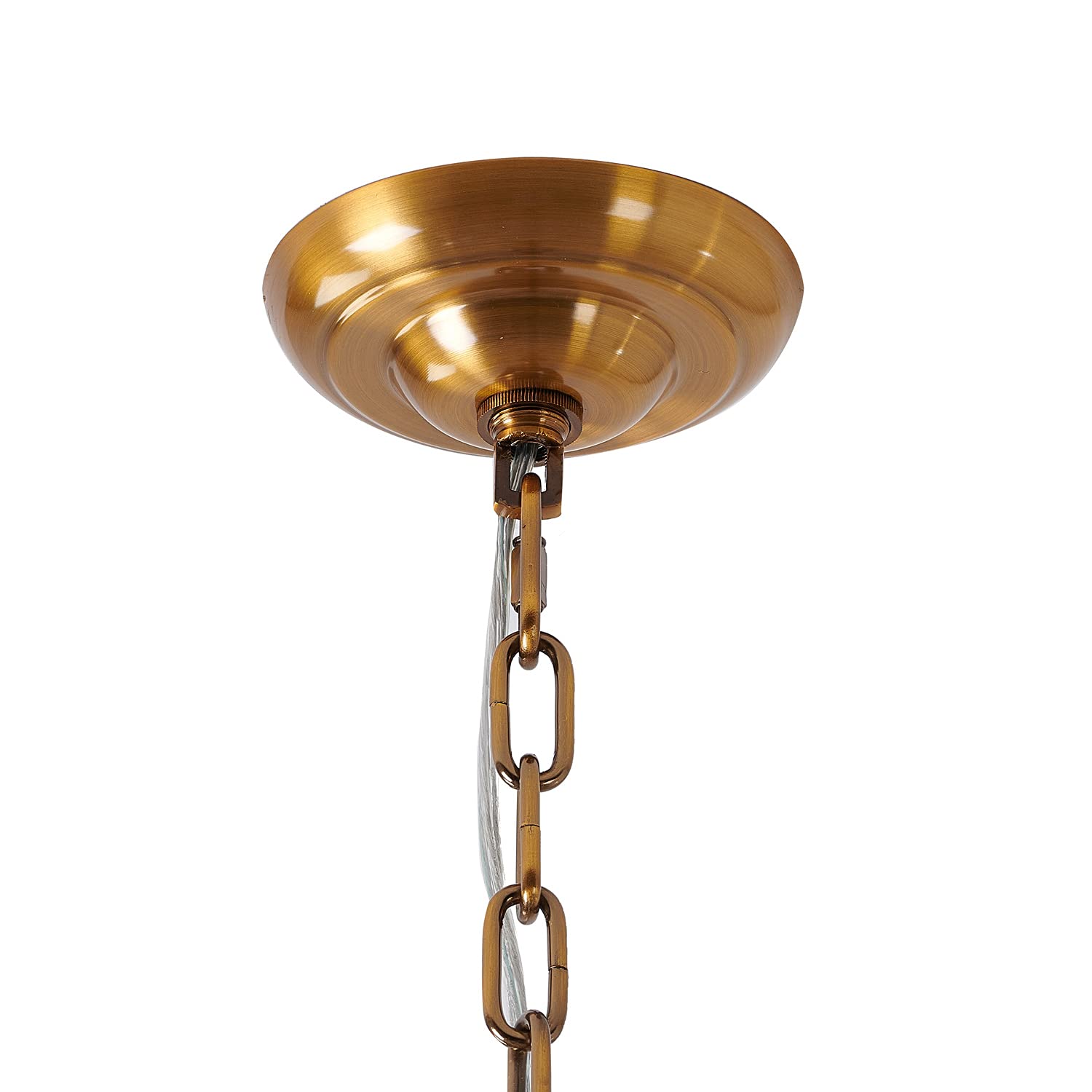 BETHEL Elegant Two-Tier Gold Frame Chandelier with Clear Crystal PLAQUES - Perfect for Dining Room, Living Room & Bedroom Lighting Decor