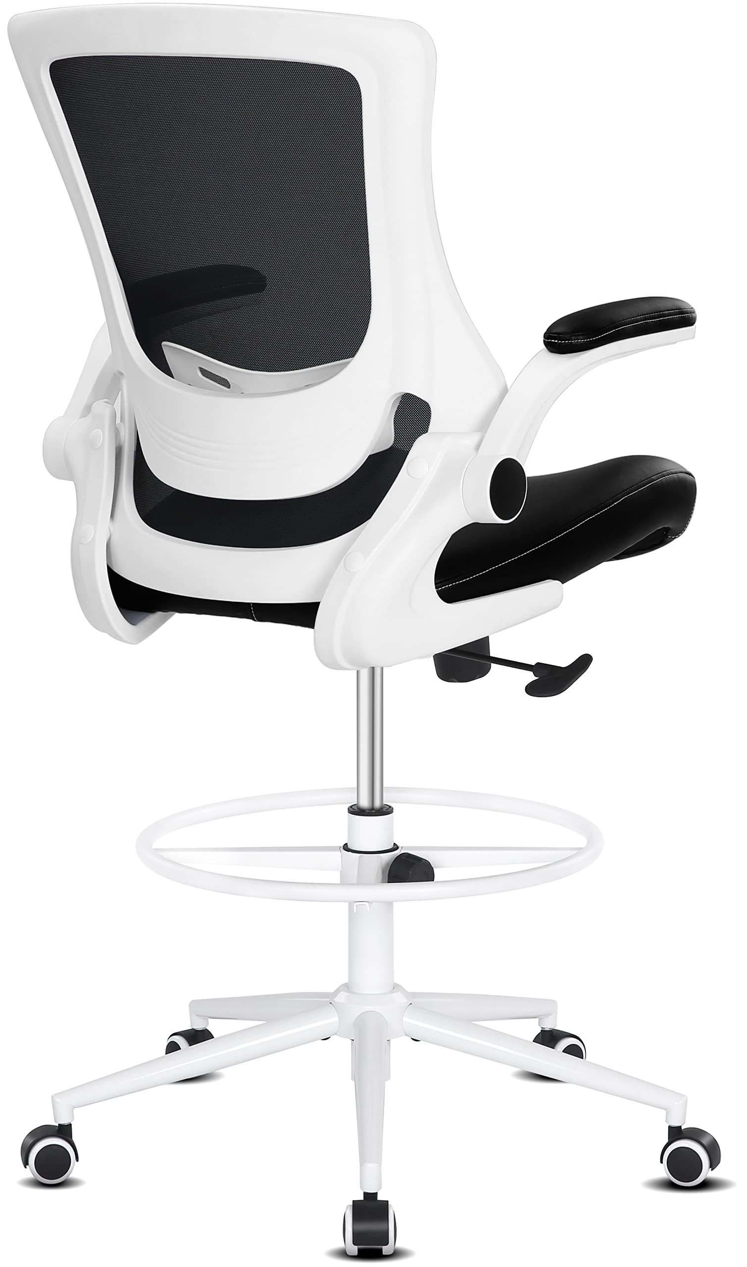 **Misolant Adjustable Drafting Chair - Ergonomic High Office Chair with Lumbar Support & Footrest for Standing Desks - Perfect for Artists, Architects & Home Office Workspaces**