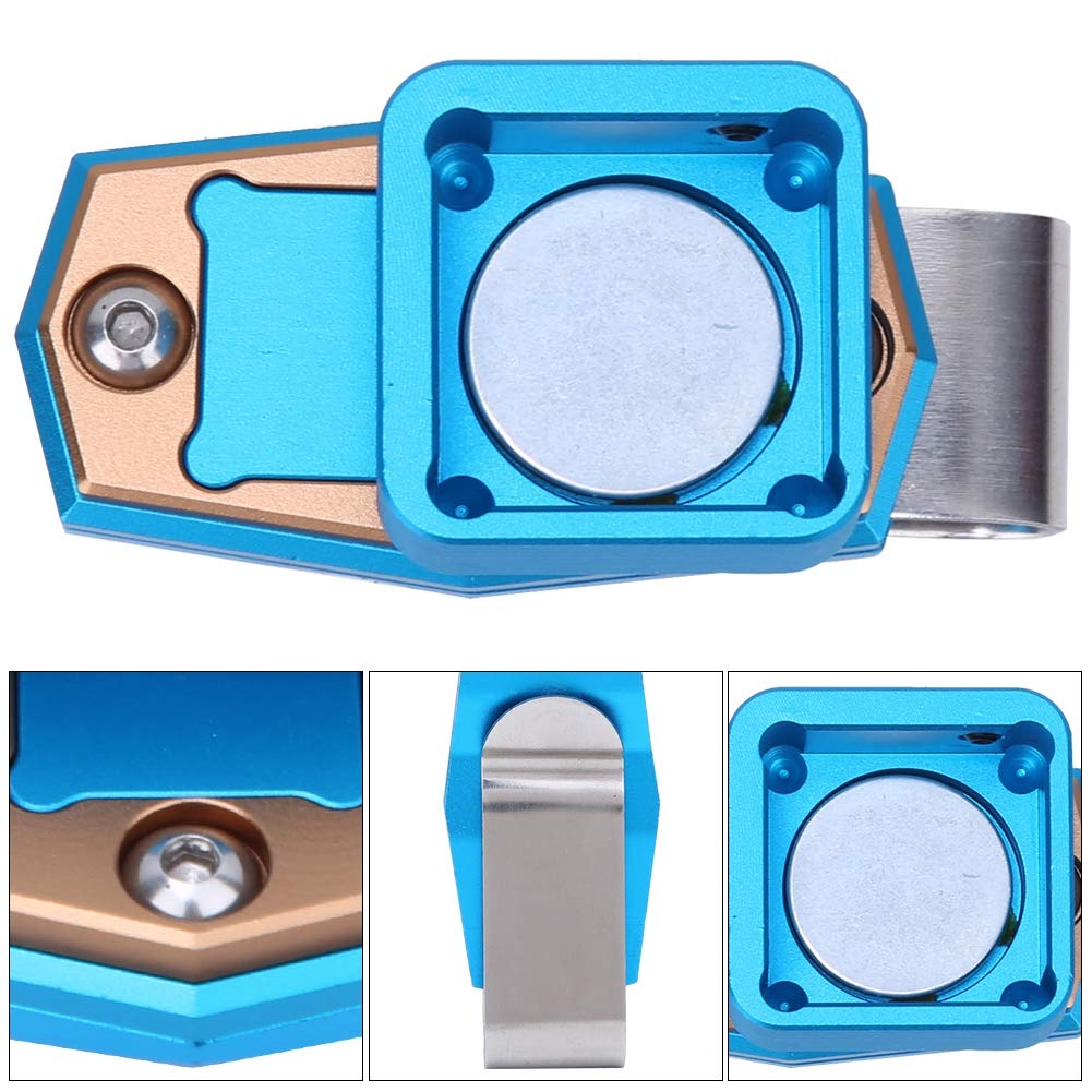 Alvinlite Magnetic Billiard Chalk Holder - Universal Portable Pool Chalk Carrier with Clip, Protective Case & Aluminum Alloy Design - Pocket Snooker Chalk Box for Pool, Snooker & Billiards Players (Blue)
