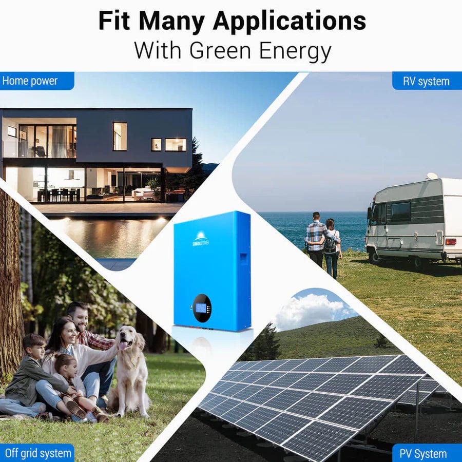 SunGoldPower 5.12kWh LiFePO4 Solar Battery Storage - Home Energy Backup Power Solution for Off-Grid Living & Emergency Power Outages