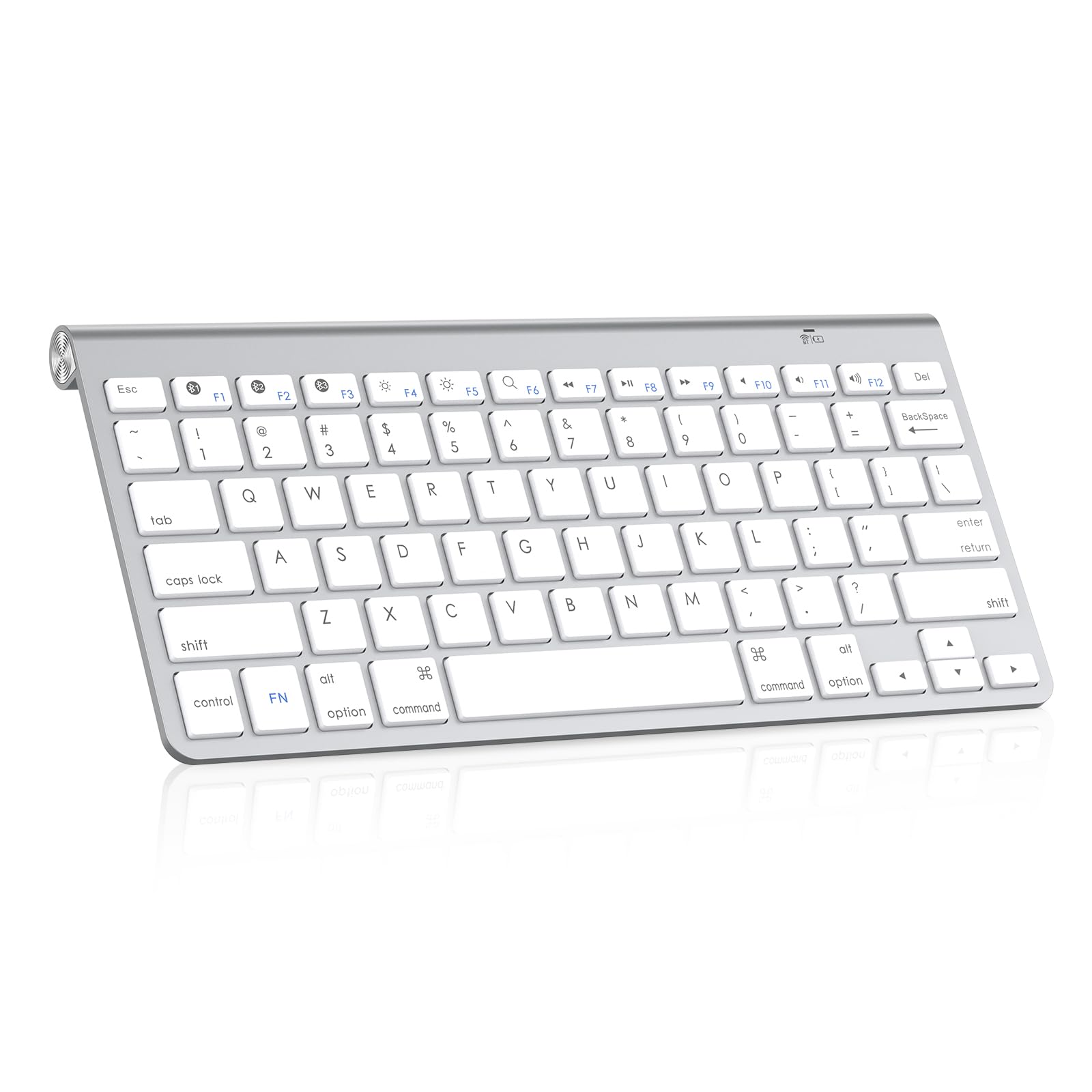 PINKCAT Ultra-Slim Bluetooth Keyboard - Portable for Laptop, iPad, TV (Silver) - Home & Office Use