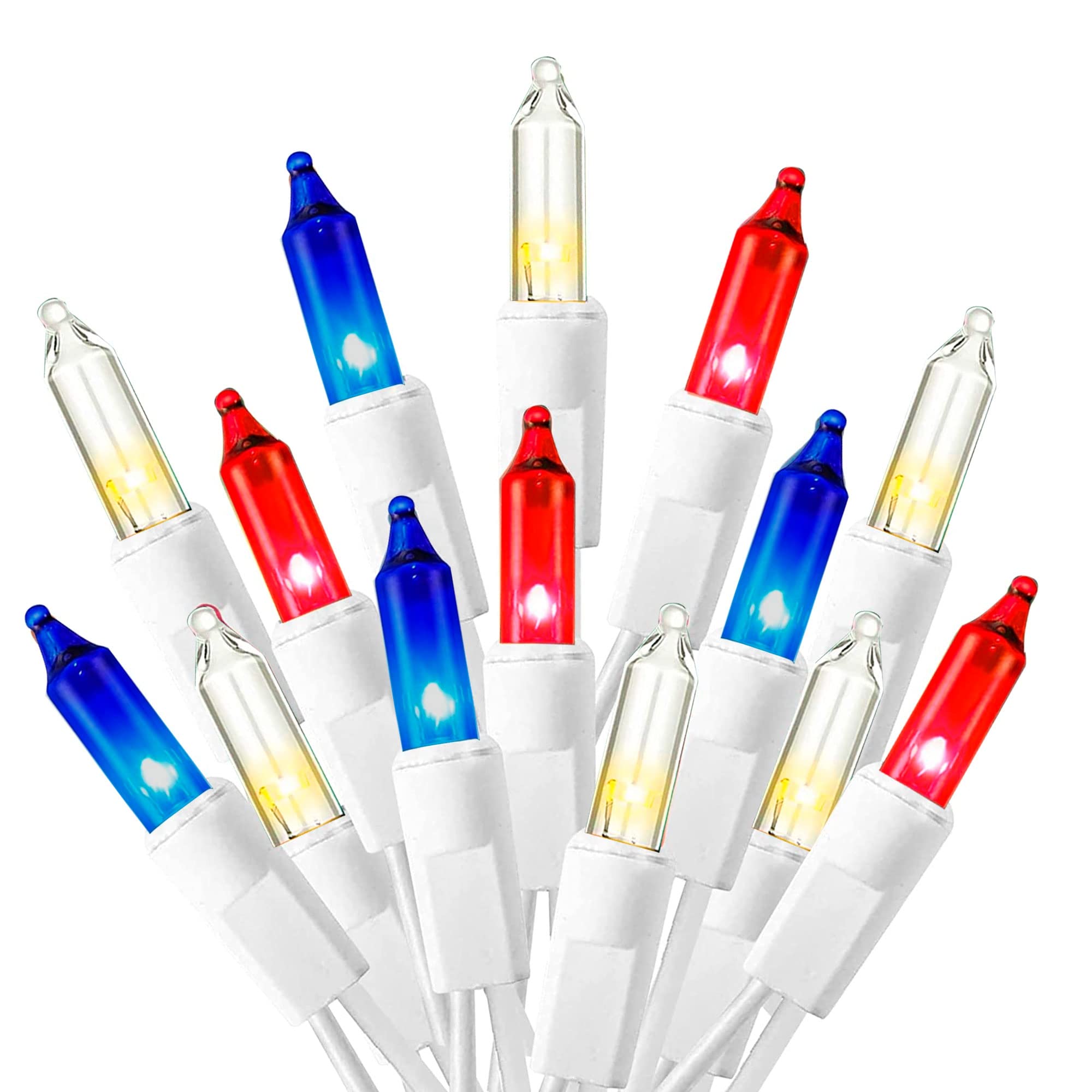 150-Count Patriotic Mini String Lights - Red, White & Blue Waterproof 4th of July Decorations for Outdoor & Indoor Use | Perfect for Independence Day, Memorial Day Parties & Backyard Celebrations
