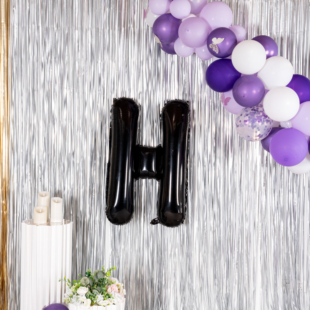 Black Mylar Letter H Balloon - 40 Inch Large Foil Alphabet Balloon for Birthday Party Decorations, Graduation, Baby Shower & Anniversary Celebrations