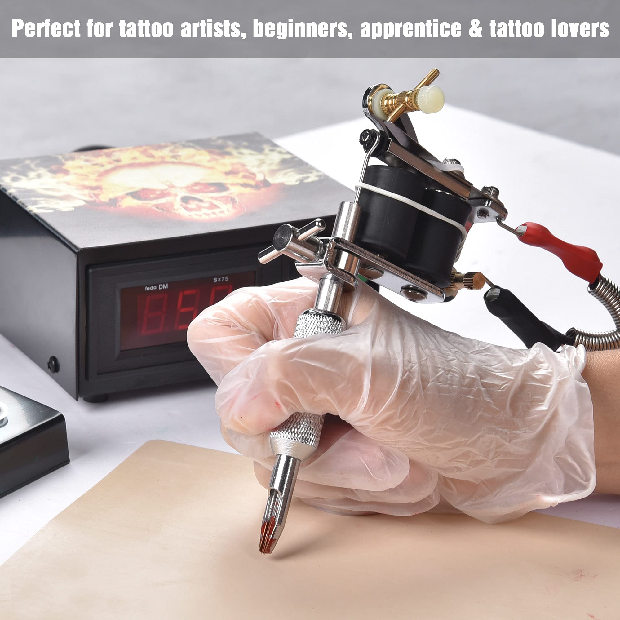 Professional AW Tattoo Kit with Machine Gun, Power Supply, 40 Color Ink Set & Foot Switch - Complete Tattoo Starter Kit for Artists & Beginners (Home Studio & Professional Use)