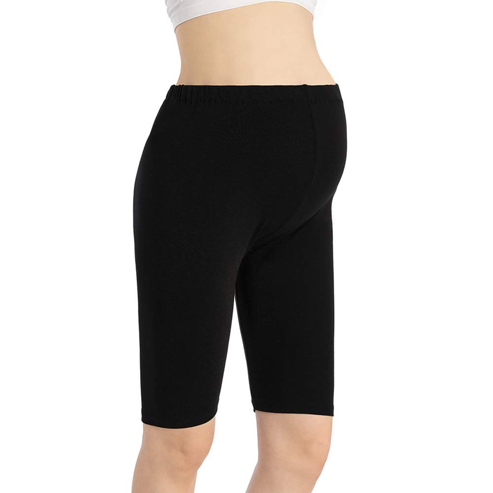 QingWan Maternity Yoga Shorts for Women - Over The Belly Pregnancy Leggings, Knee-Length Workout Shorts for Prenatal Exercise, Comfortable Maternity Activewear for Yoga, Gym & Daily Wear