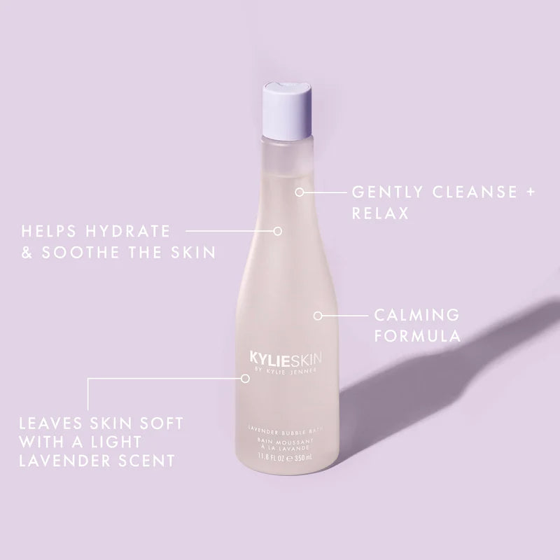 Kylie Cosmetics Lavender Bubble Bath Foam - Relaxing & Moisturizing Bath Soak for Stress Relief & Skin Hydration | Perfect for Spa Nights, Self-Care Routines & Gift Giving