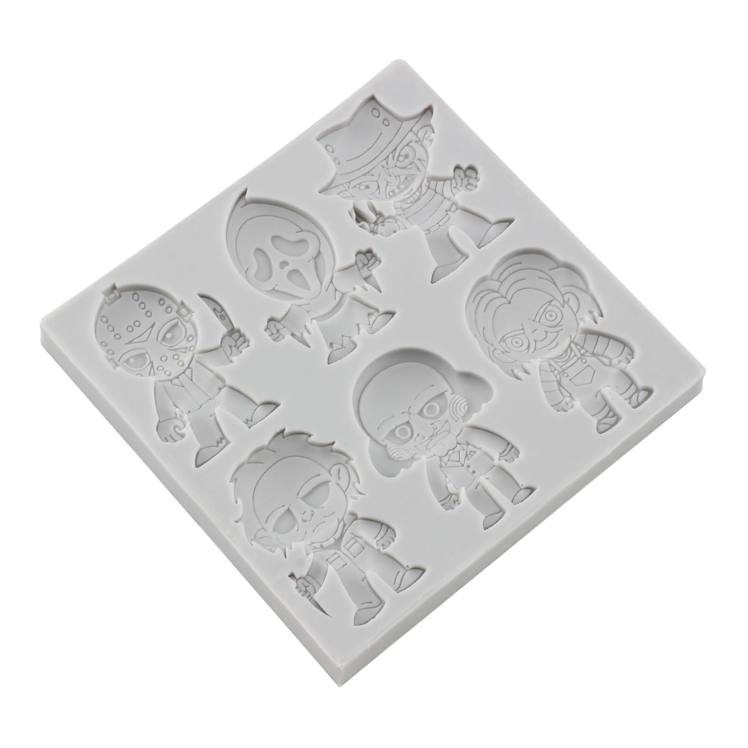 Scary Movie Characters 3D Silicone Fondant Molds Set of 2 - Halloween Cake Decorating, Cupcake Toppers for Candy, Chocolate, Gum Paste & Polymer Clay - Perfect for Horror Themed Parties & DIY Decor