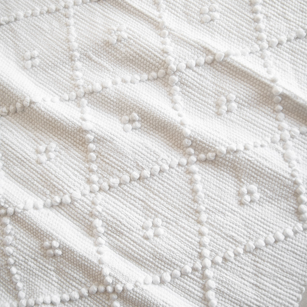 Premium Hand-Knotted Cotton Bath Mat with Trellis Design - Soft, Absorbent & Non-Slip for Bathroom, Shower & Spa - Perfect for Modern Home Decor