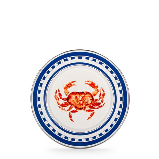 Premium Crab House Sandwich & Salad Plates - 8.5 Inch Set of 4 - Durable Melamine Dinnerware for Seafood Restaurants, Picnics, and Outdoor Dining