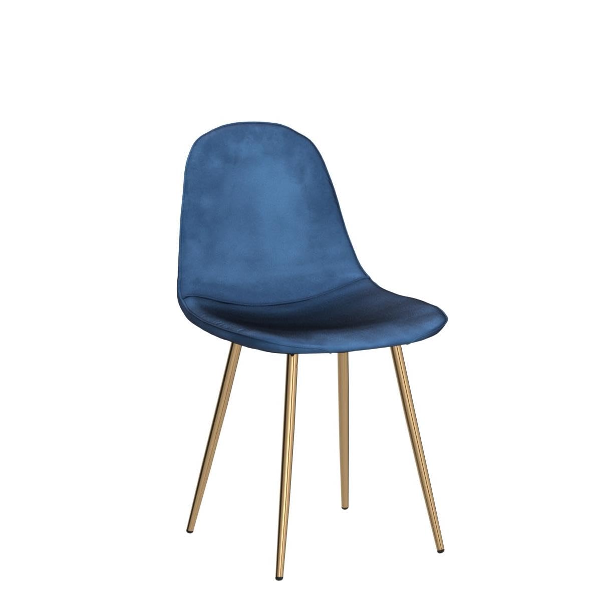 Midcentury Modern Blue Velvet Dining Chairs Set of 4 - 18