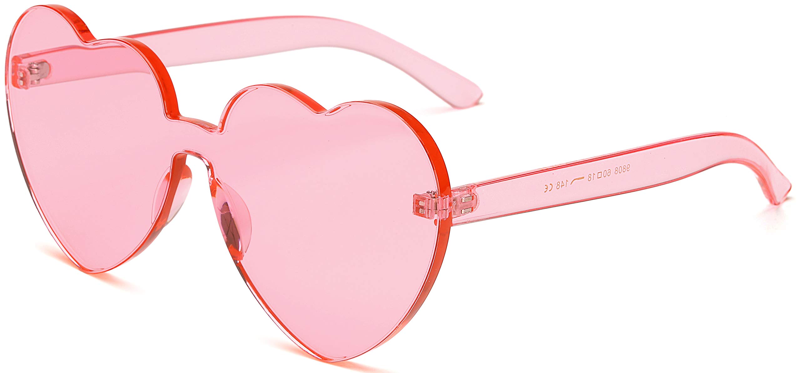 J&L Fashion Rimless One Piece Clear Lens Candy Color Sunglasses for Women - UV Protection, Lightweight & Stylish for Beach, Driving & Outdoor Activities